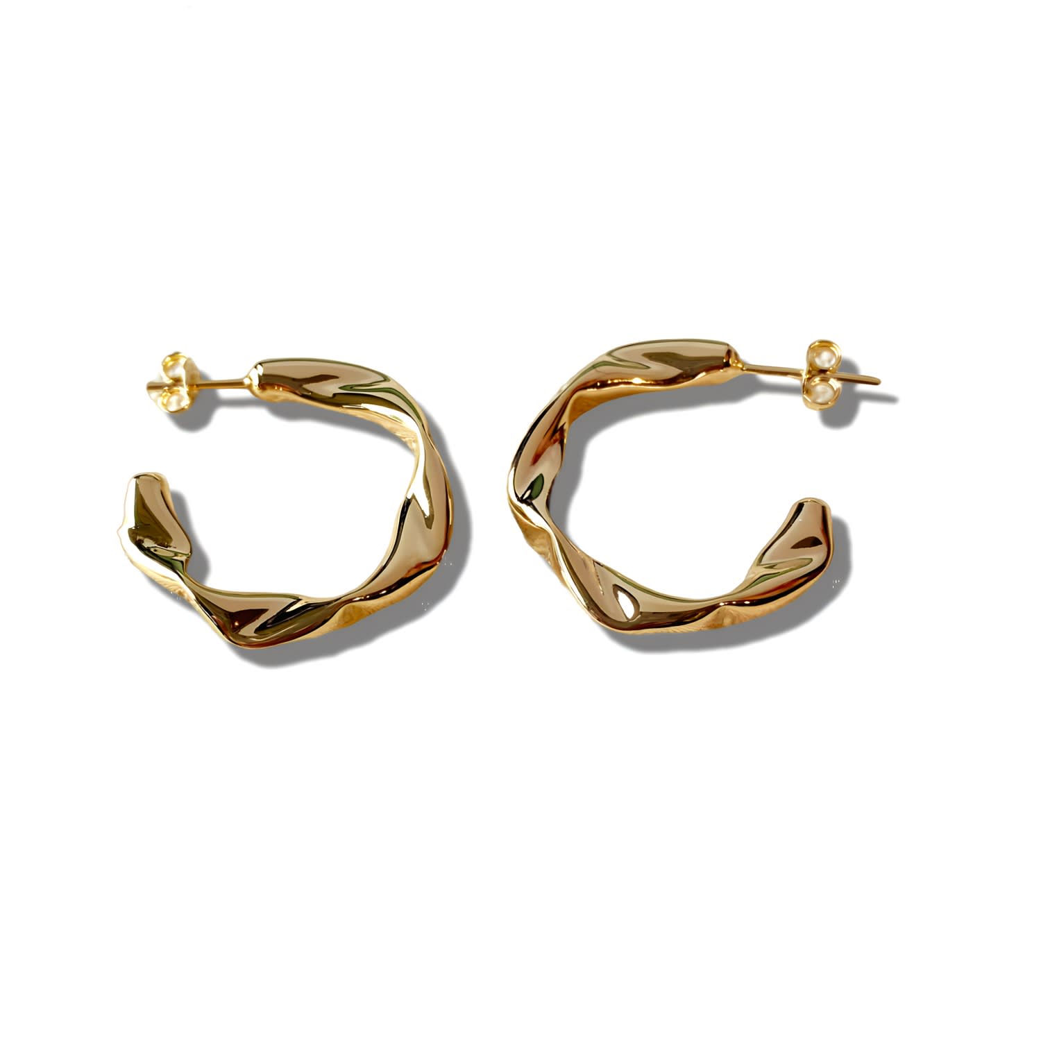 Emma Gold Hoop Earrings – Thick Chunky Hoop Earrings