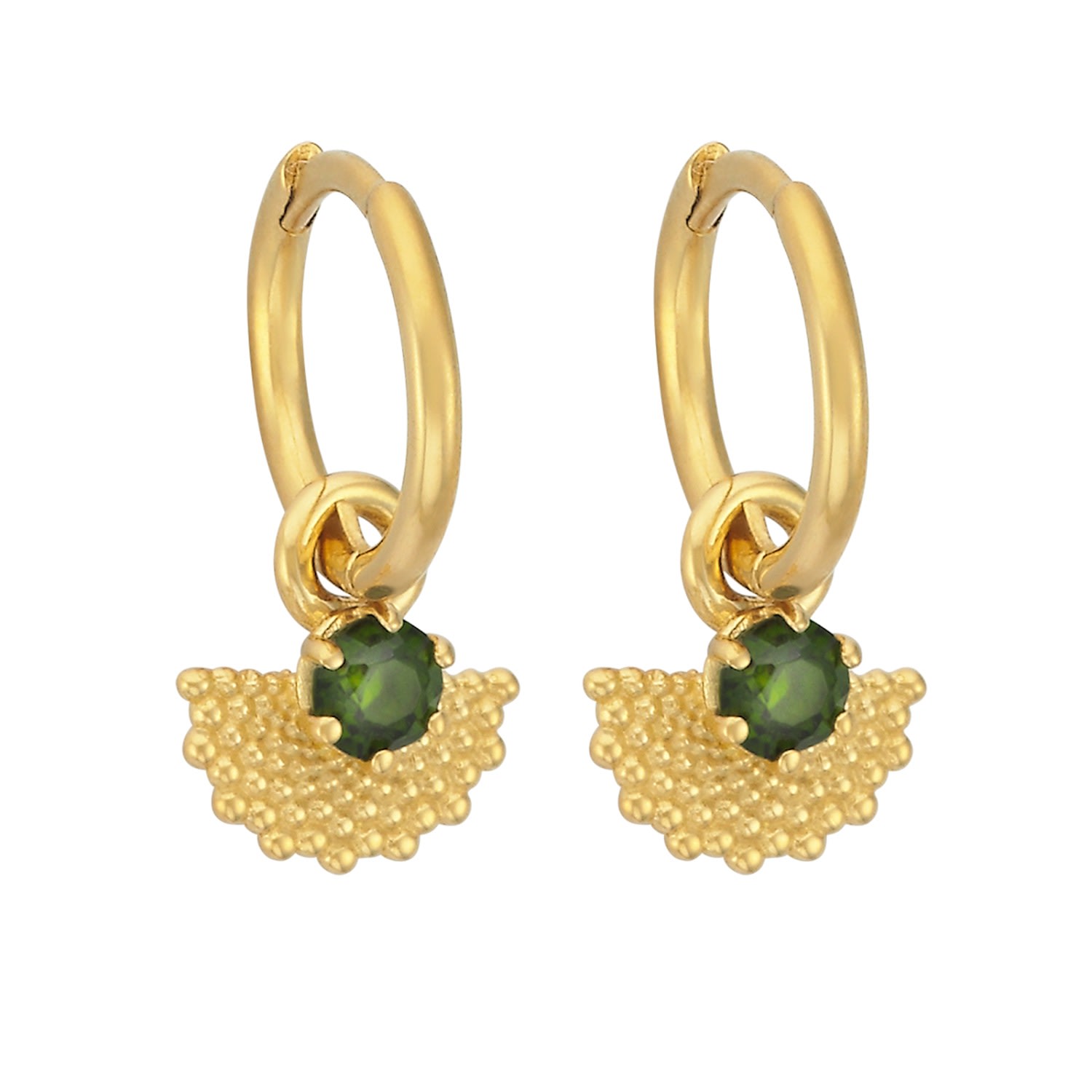 Women’s Gold / Green Eos Earrings Gold Chrome Diopside Zoe and Morgan