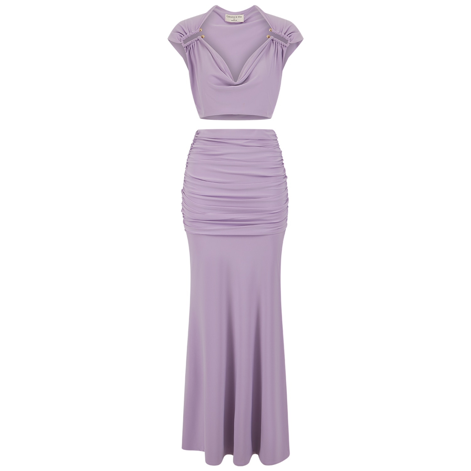 Celestine & Mae Pink / Purple Oleria Co-ord Set In Heather Lilac In Pink/purple