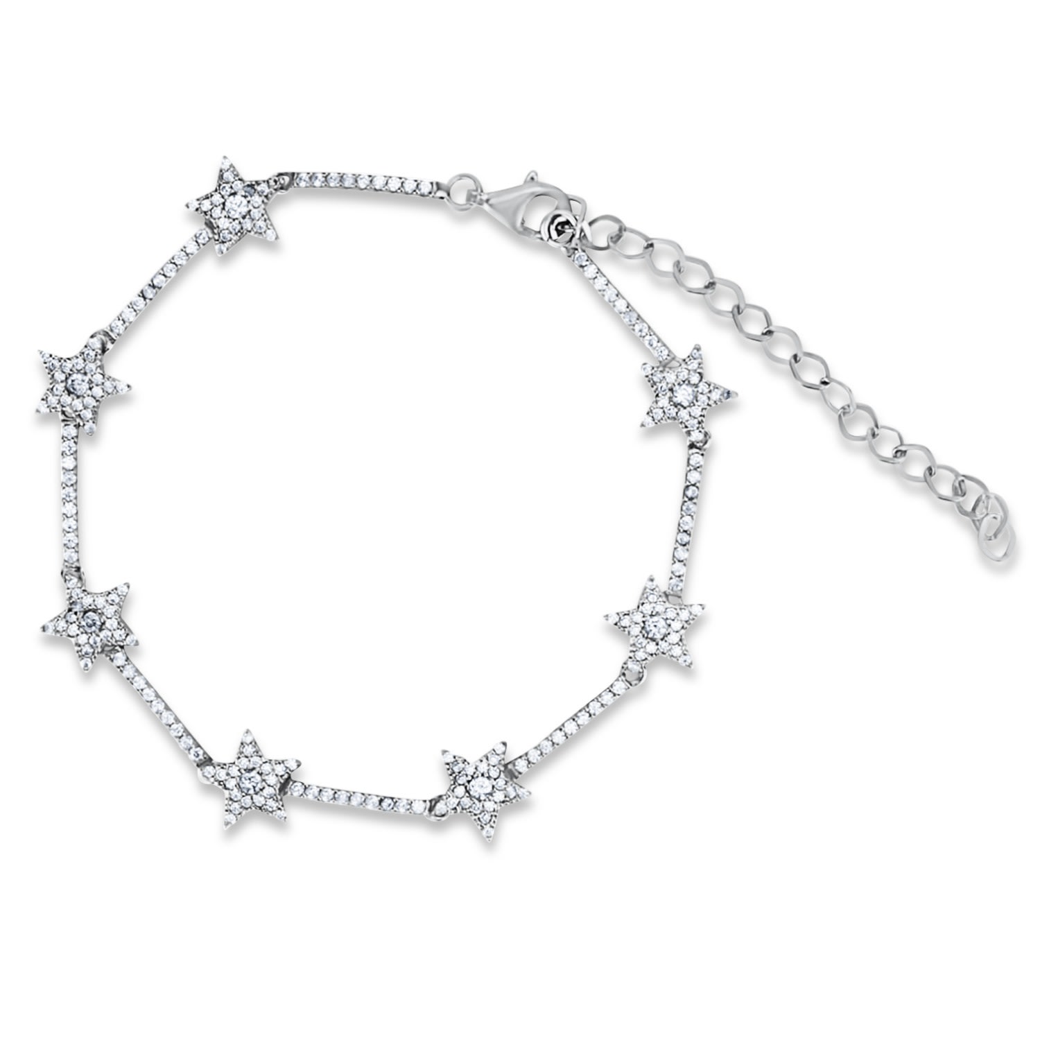 Women’s Pave Star Tennis Bracelet - Silver Shymi