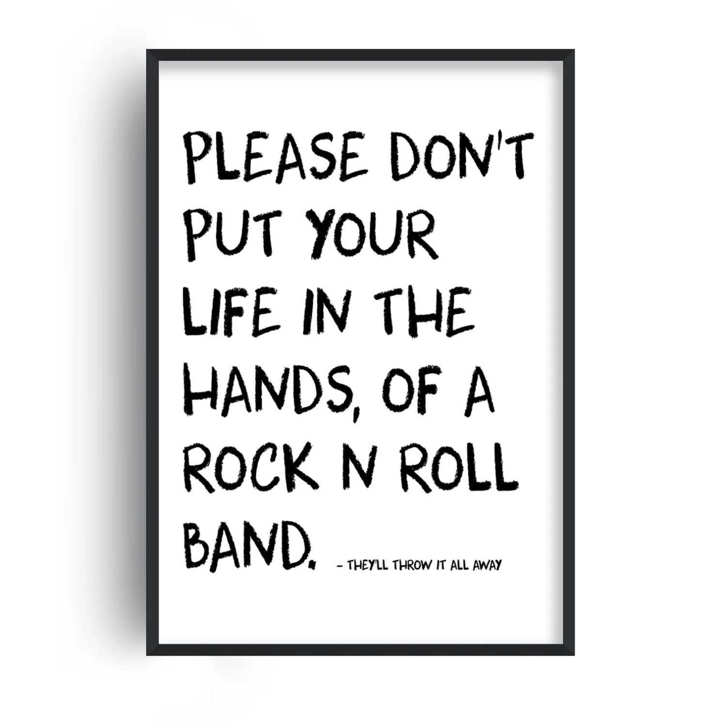 Fanclub Black / White Rock N Roll Band Retro Giclée Art Print A2 In Multi