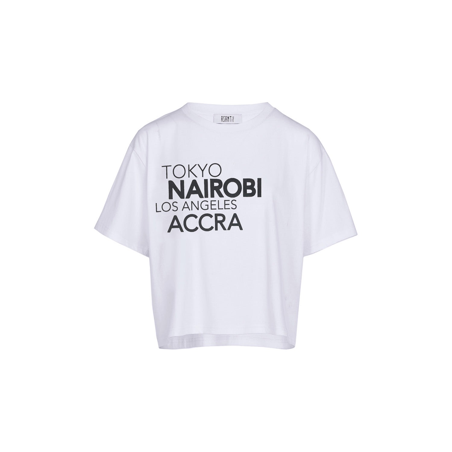 Women’s White Polepole Tokyo/Nairobi/Los Angeles/Accra Boxy T-Shirt Large Asantii