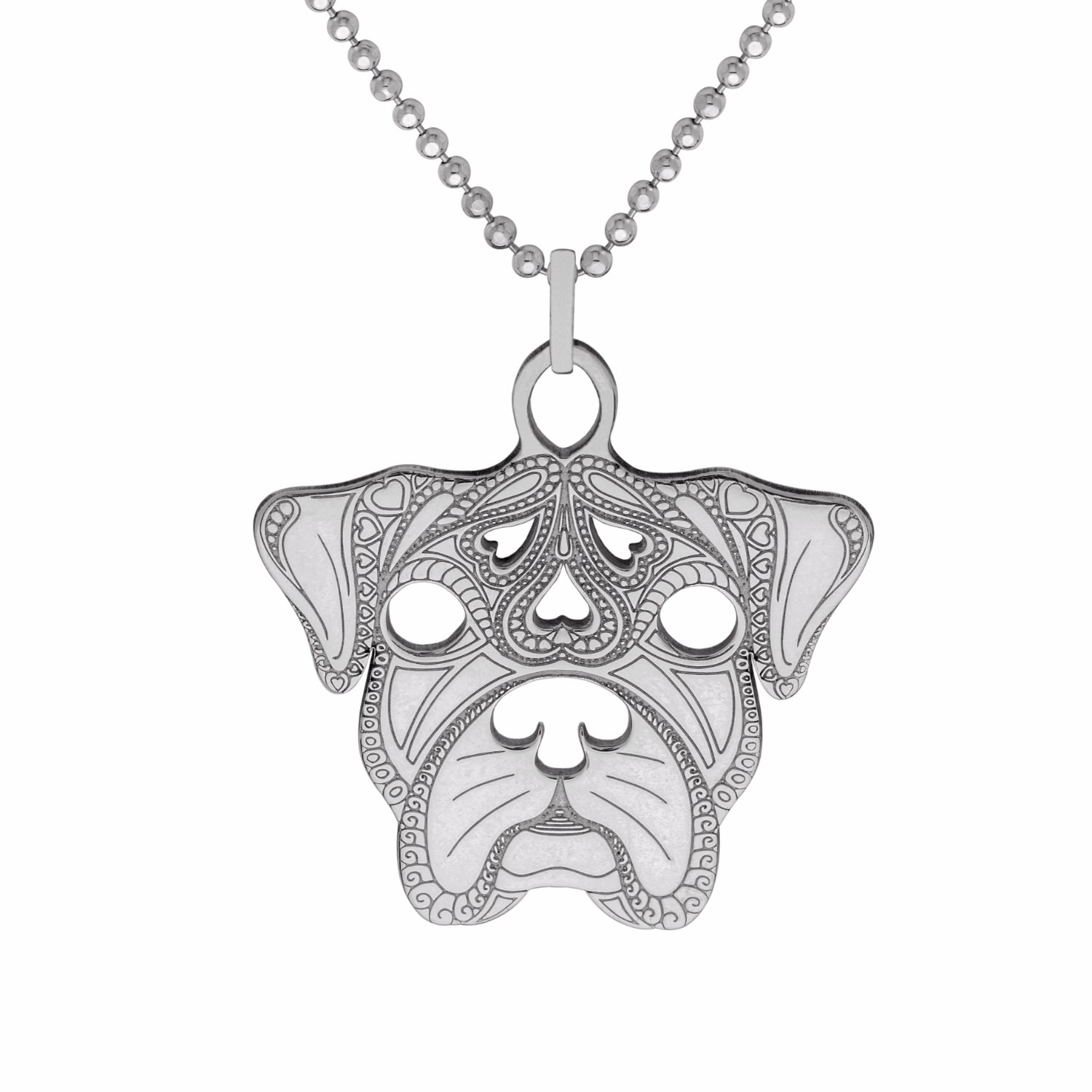 Women’s Medium Silver Boxer Pendant Necklace Cartergore