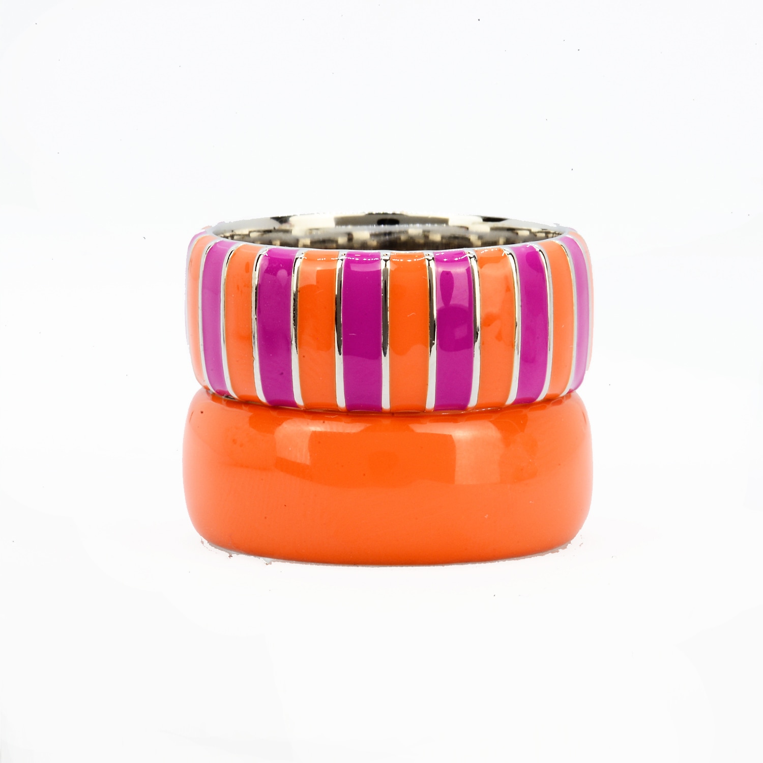 Pinnole Women's Pink / Purple / Yellow From Dusk Till Dawn Thick Ring Stack