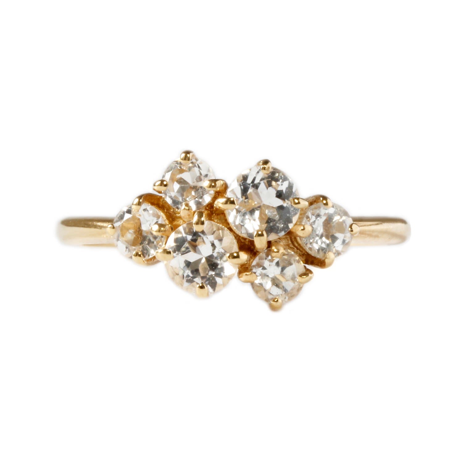 Lee Renee Women's White Topaz Cluster Ring - Gold In Gold
