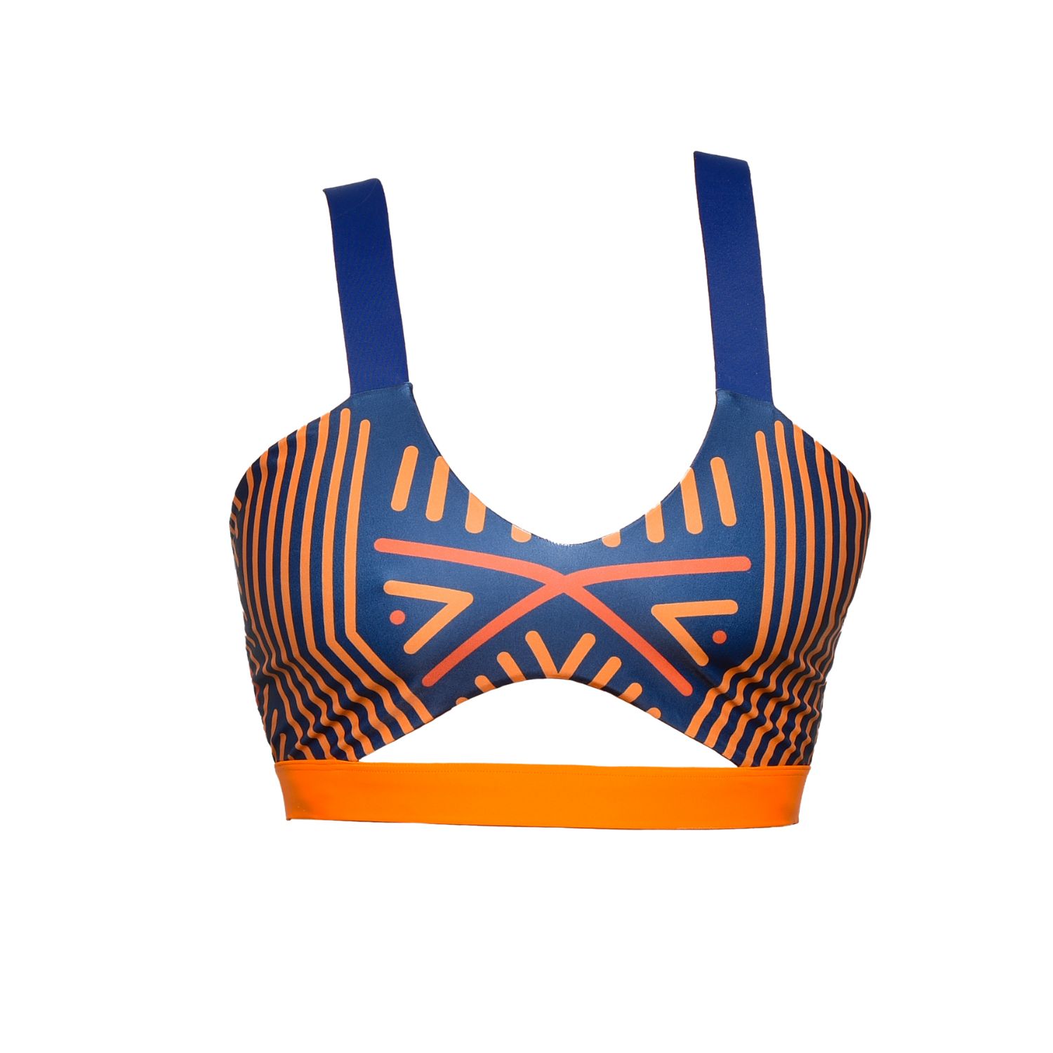 Akosua Swimwear Women's Something Borrowed Something Blue Bikini Top -  Orange & Blue