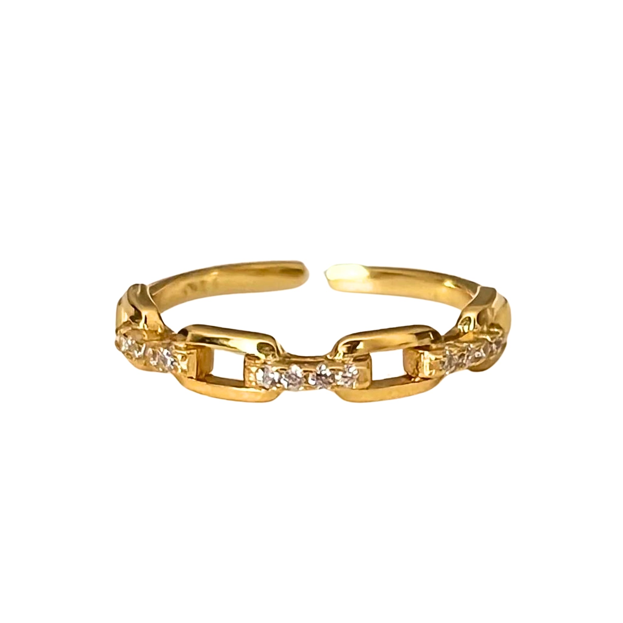 Nazzar Women's Dainty Link Chain Gold Ring
