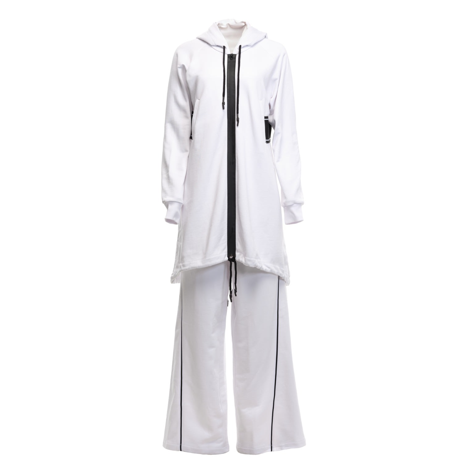 Clothes By Locker Room White Color-block Activewear Set In White