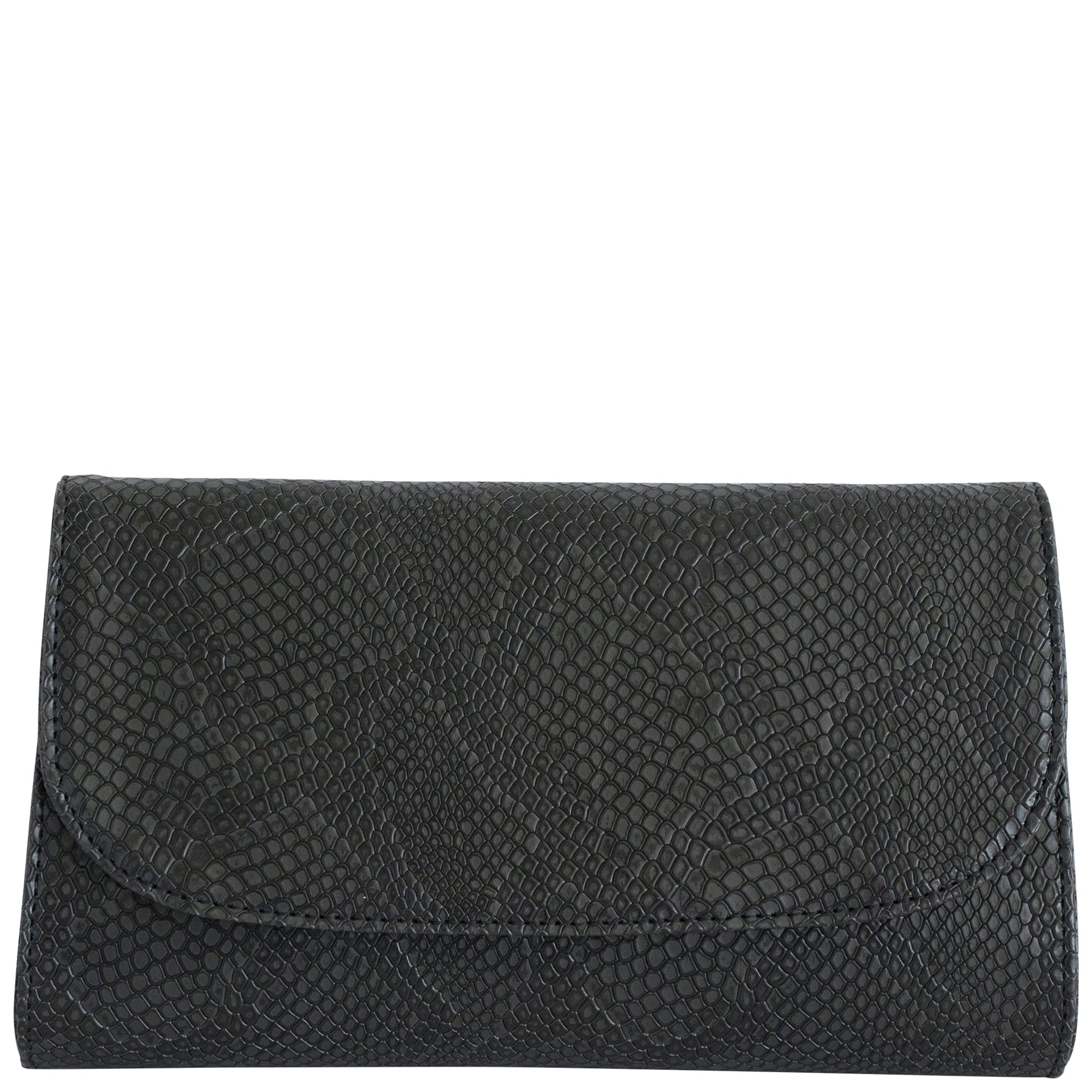 Black Vegan Snakeskin Leather Clutch Purse - Didi - Svala – Svala