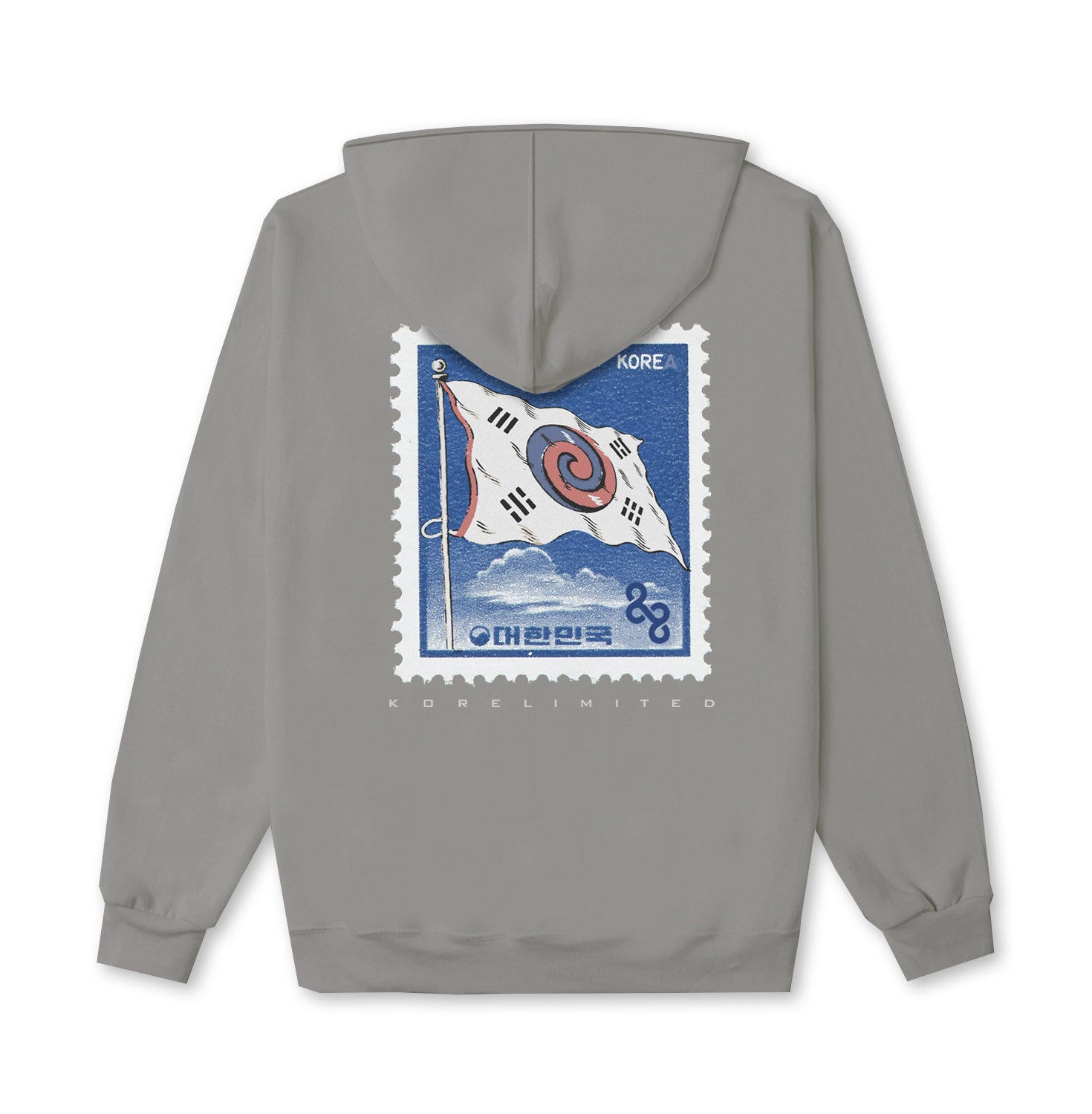 Korelimited Grey Taegukgi Flag Stamp Hoodie In Cement In Gray