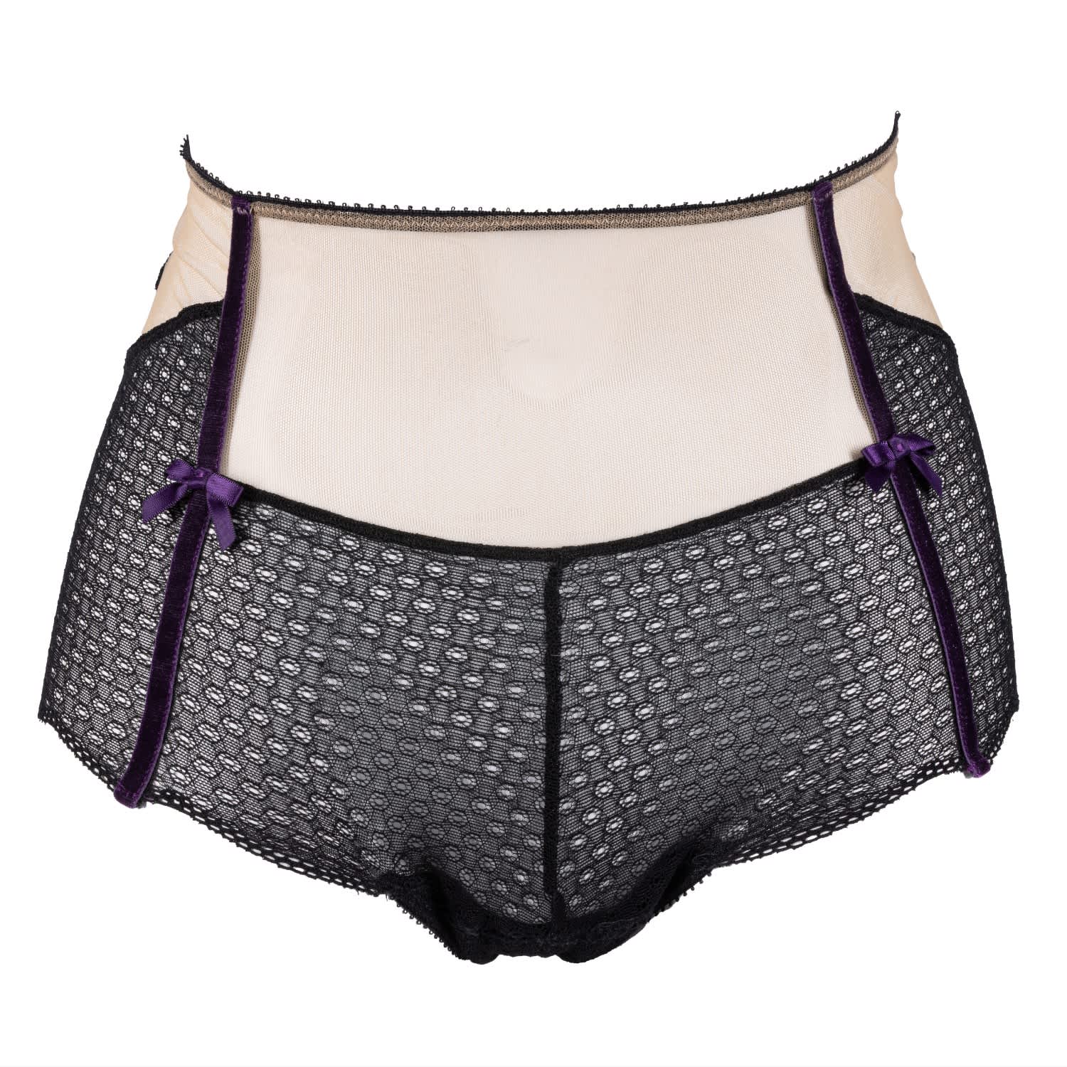 Les Jupons De Tess Women's Black / Purple Call Me Baby High Waisted Panty In Multi