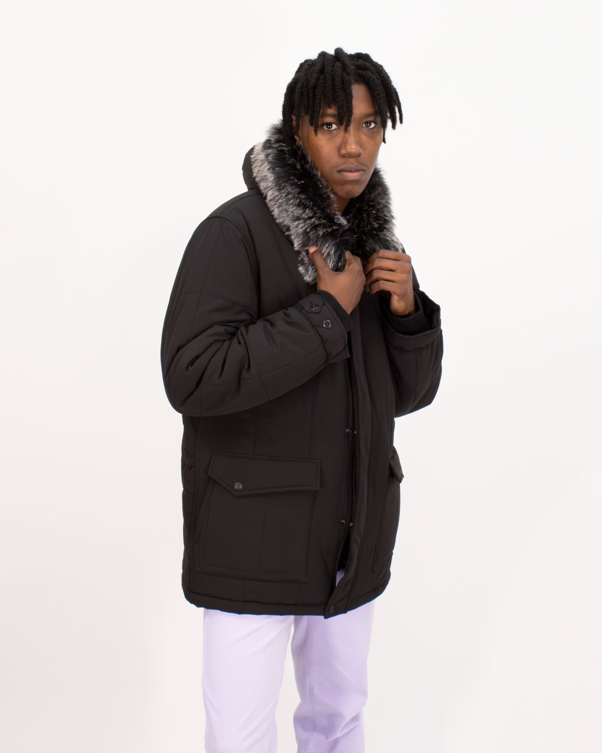 Duffs mens hooded parka jacket best sale