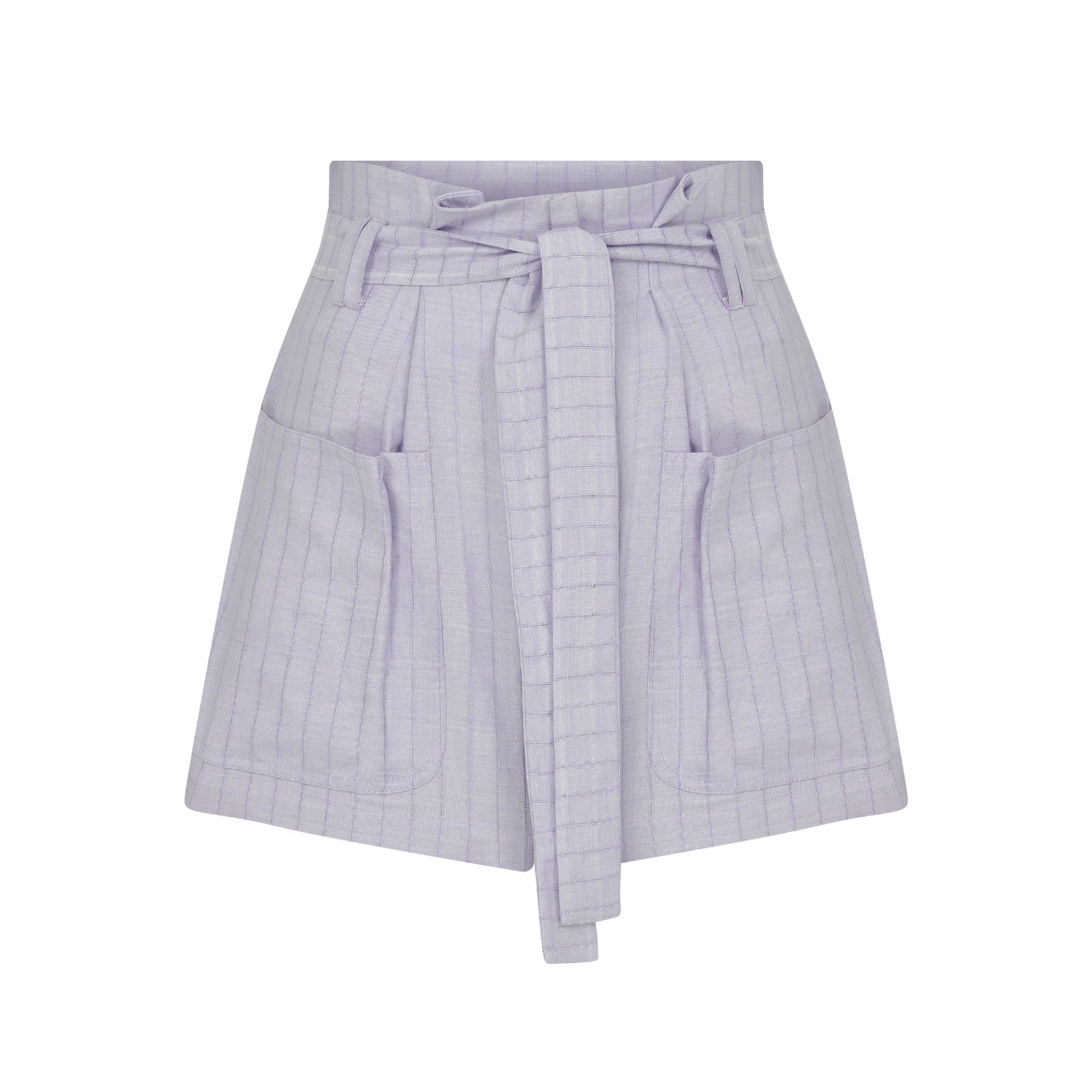 Nazli Ceren Louis Linen Short In Pink/purple