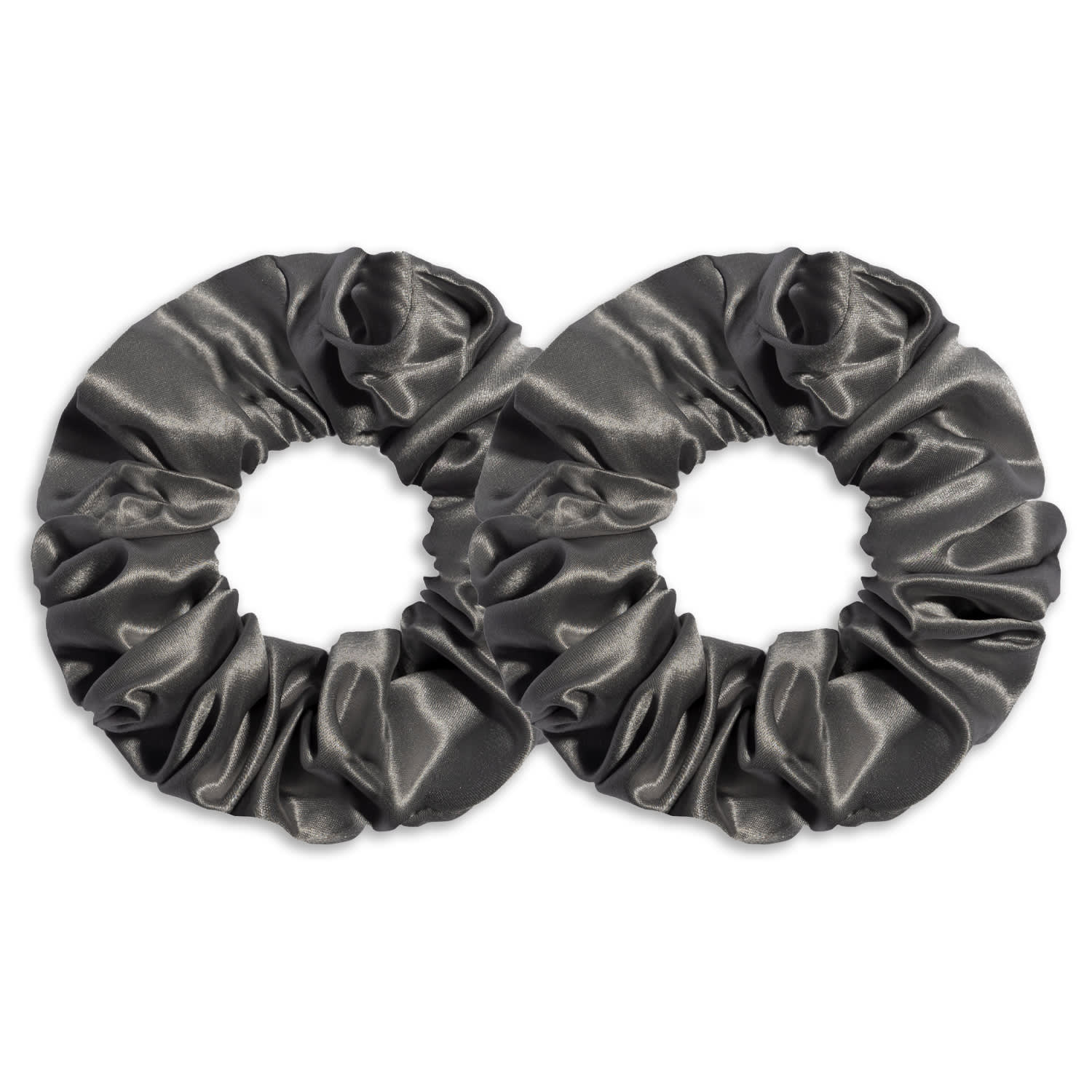 6fiftytwo® Women's Pure Mulberry Classic Silk Scrunchies - Dark Grey In Gray