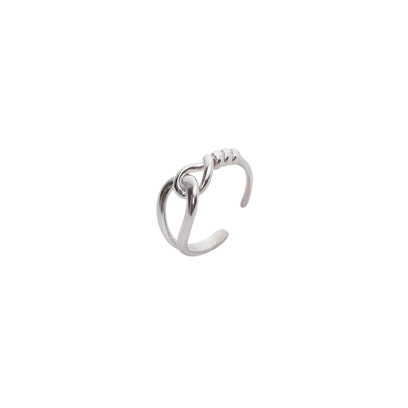 Spero London Women's Knotted Circles Sterling Silver Adjustable Ring - Silver In Silver