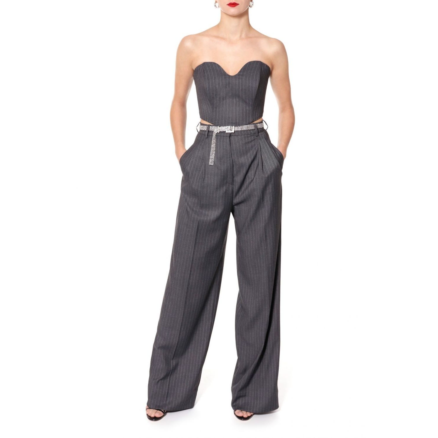 Aggi By Halewski Women's Lara Downtown Grey Corset Top In Grey