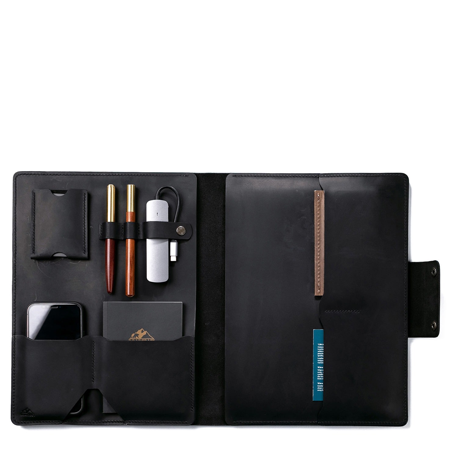 Leather Macbook Organizer - Black 15" Macbook Pro Retina Roarcraft