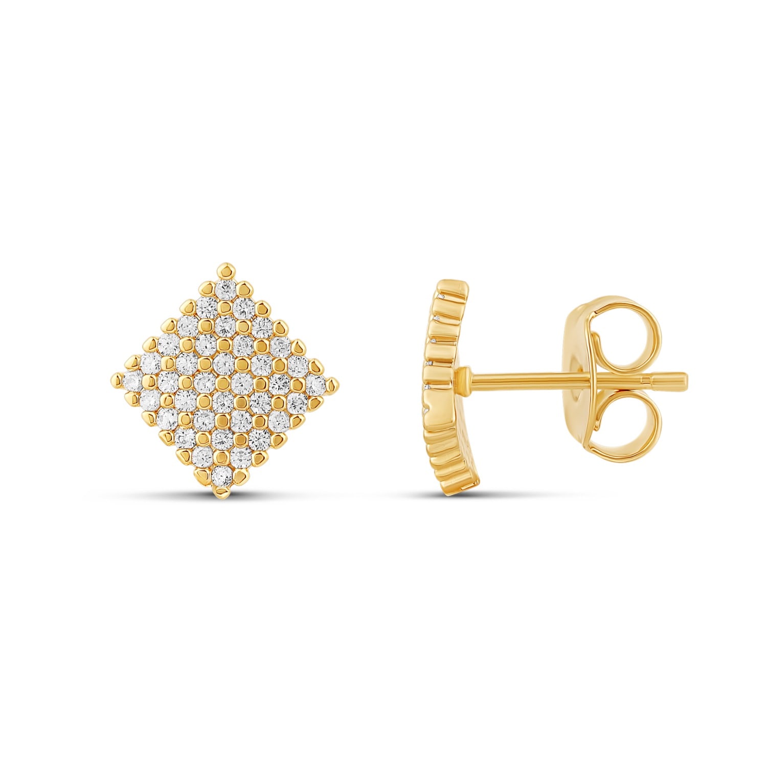 Shymi Women's Pave Square Studs - Gold In Gold