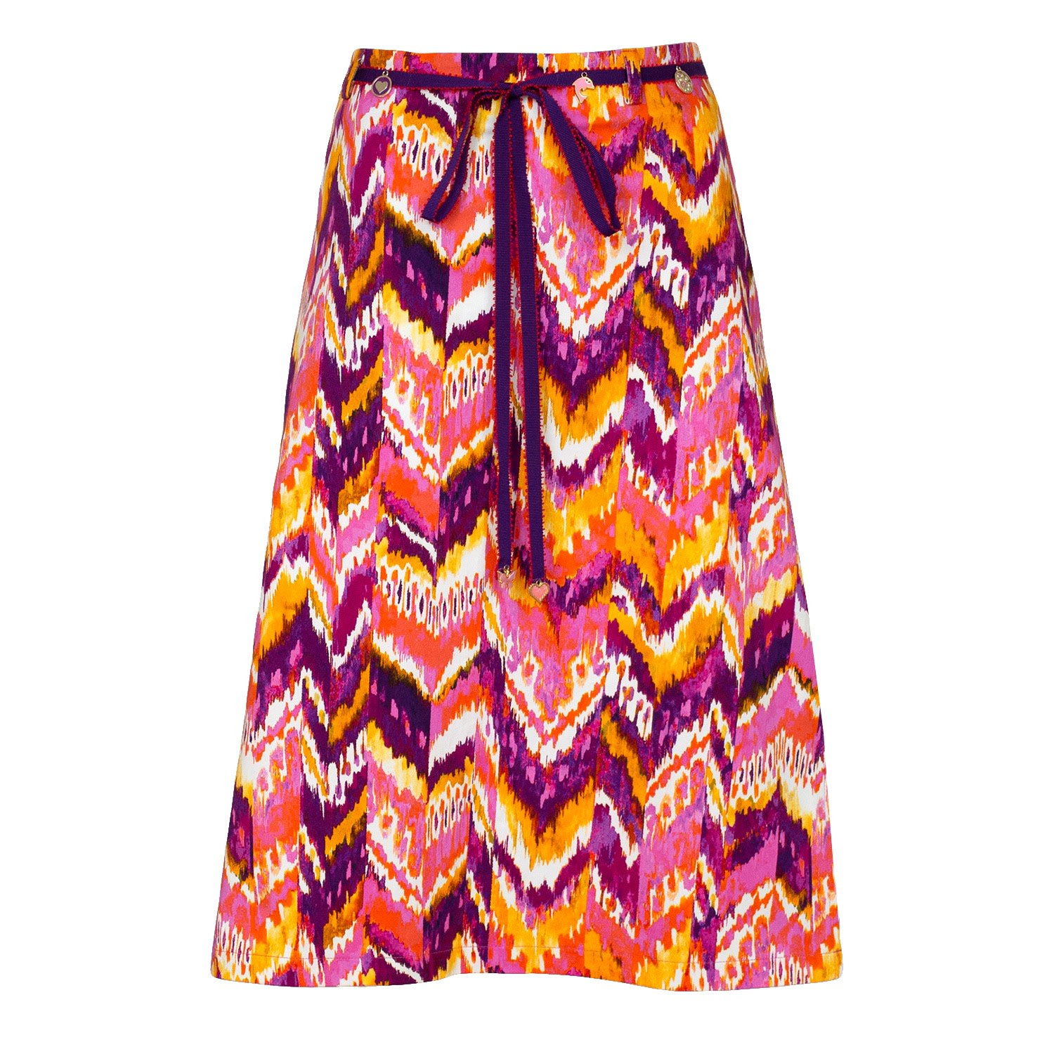 Lalipop Design Women's A-line Colorful Zigzag Print Skirt