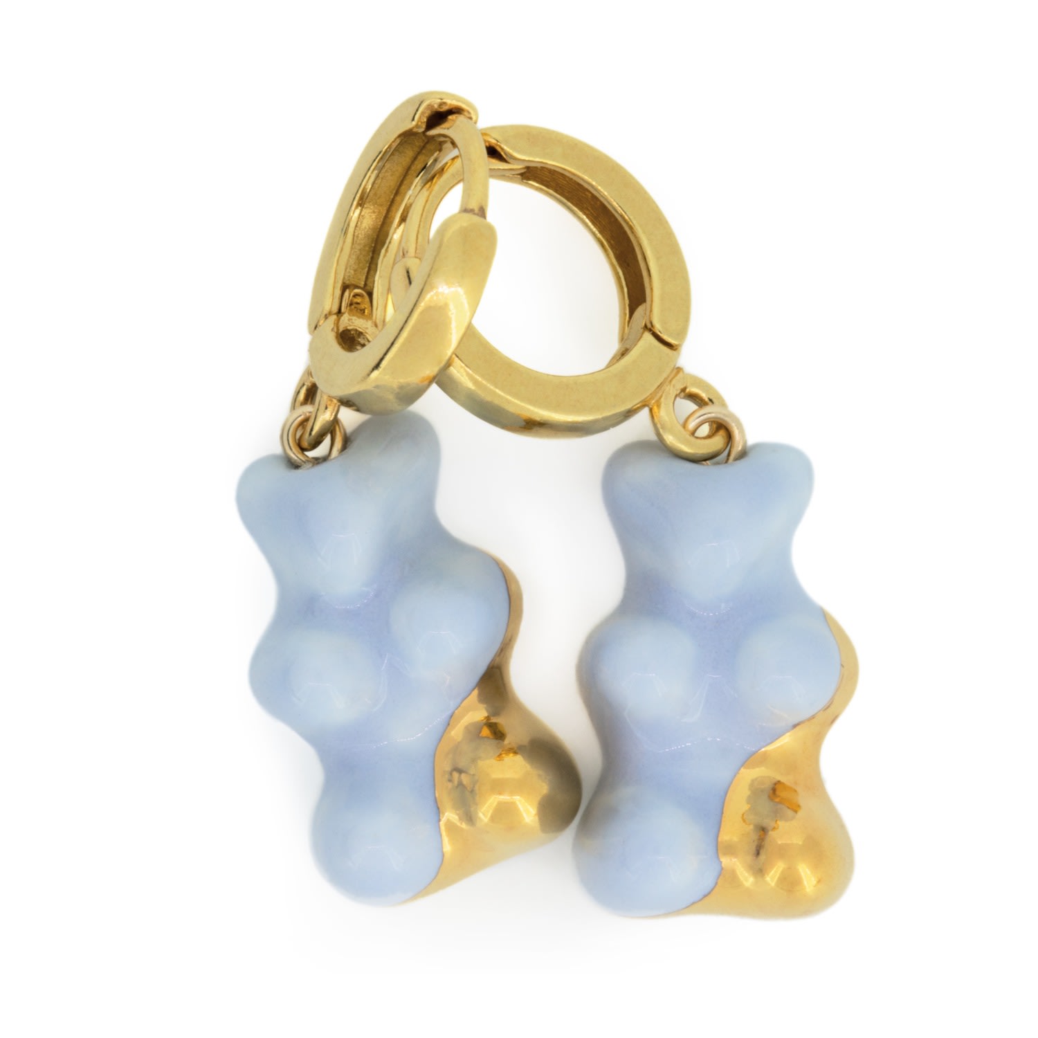 Women’s Jelly Gummy Hoop Earrings - Blue & Gold Cj·314