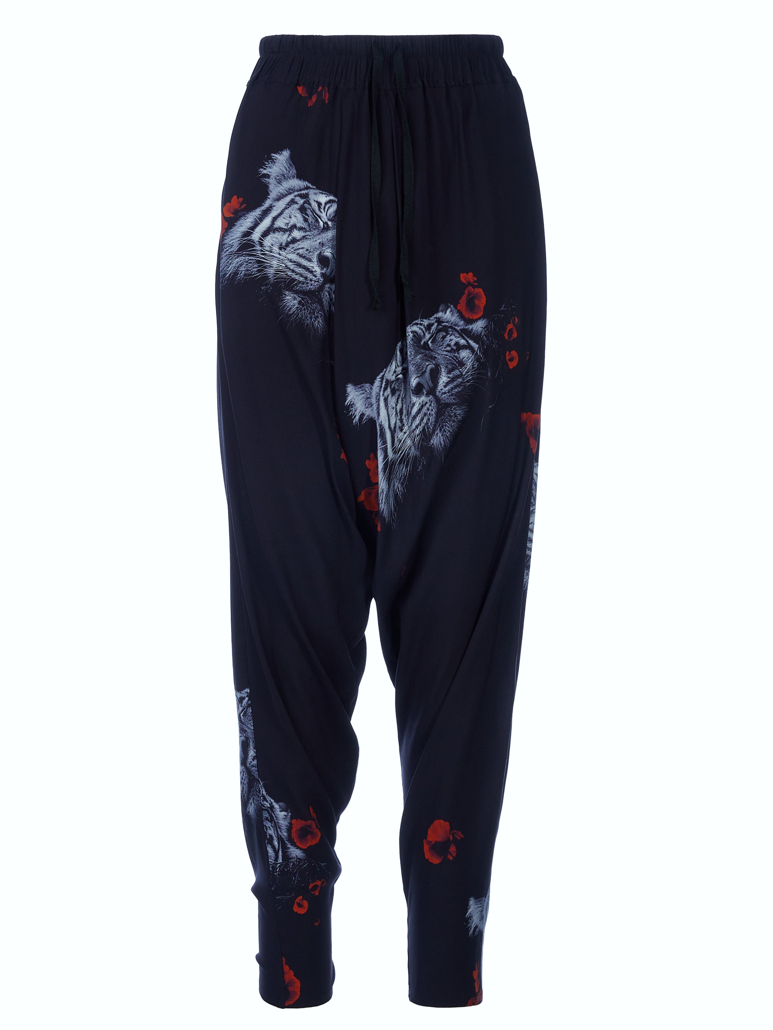 Women’s Black / Red Tiger Folds Trousers Extra Small Tessitura