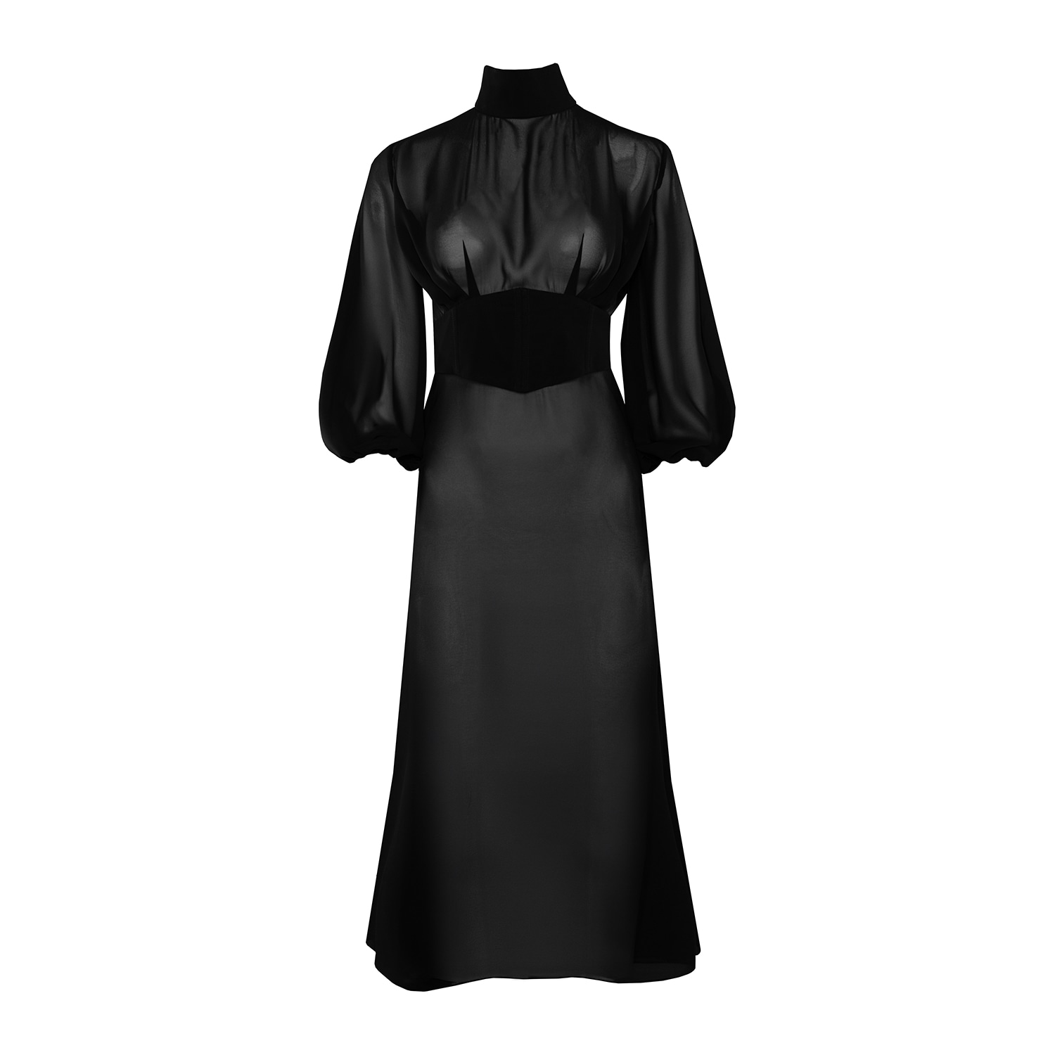 Vestiaire D'un Oiseau Libre Women's Black Sheer Corset Dress In Black