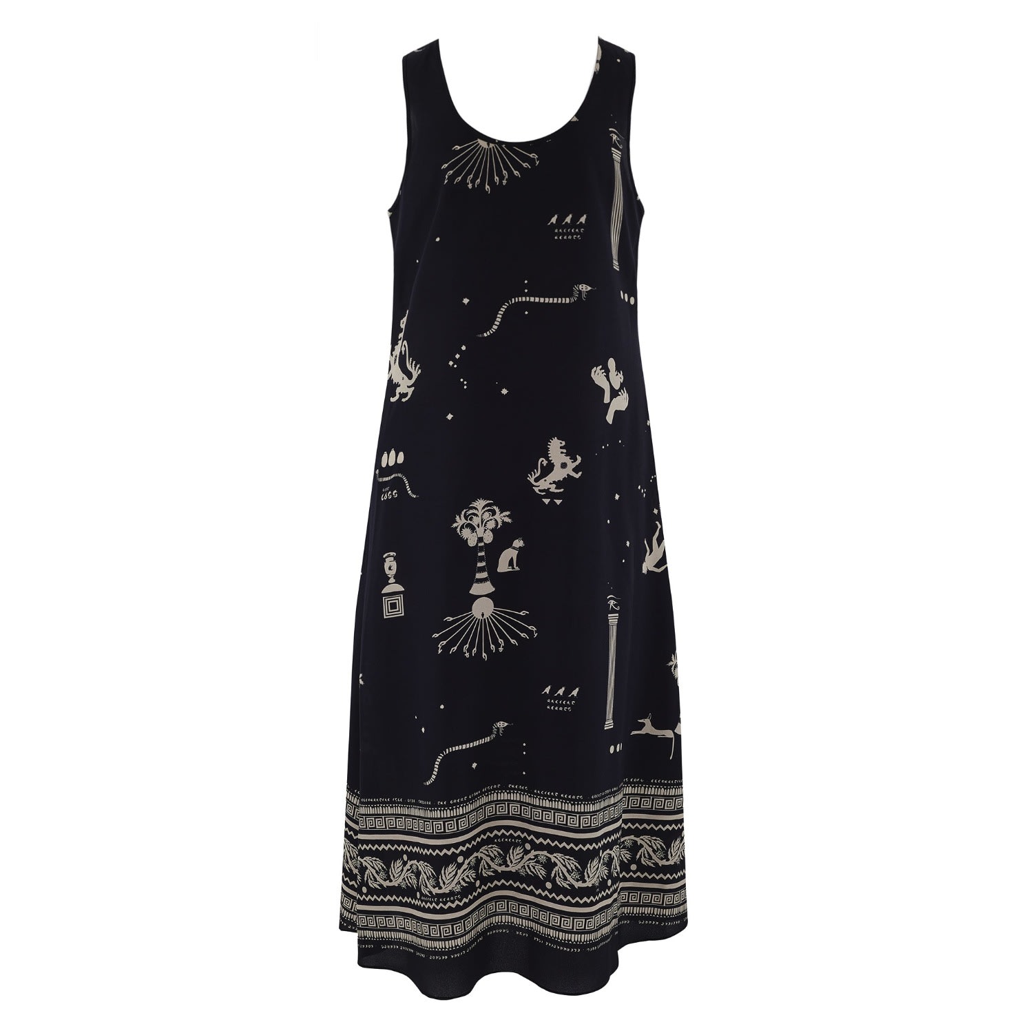 Women’s Black Fleet Dress In Ancient Hearts Silk Small Klements