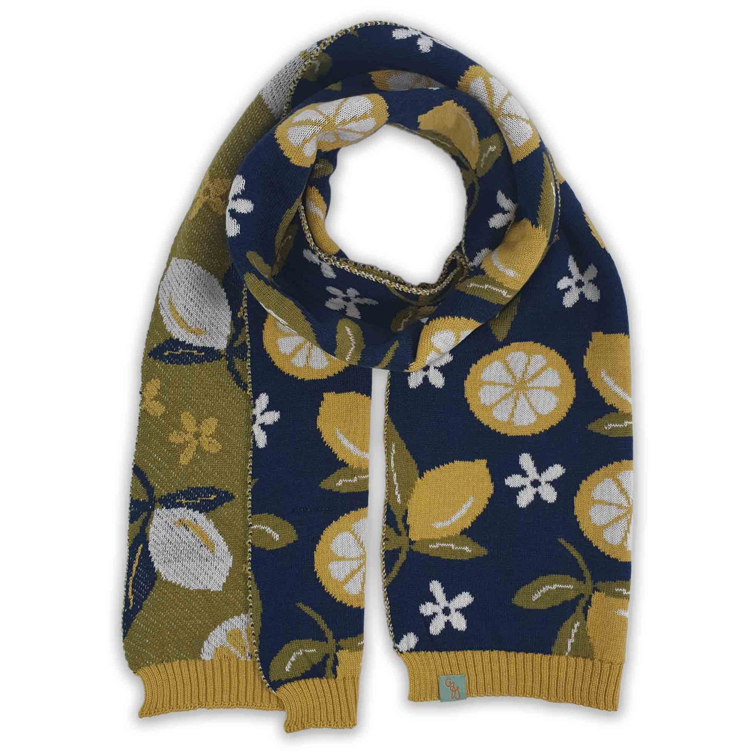 Otto & Spike Women's Scarves - Lemonade - Indigo Blue In Blue