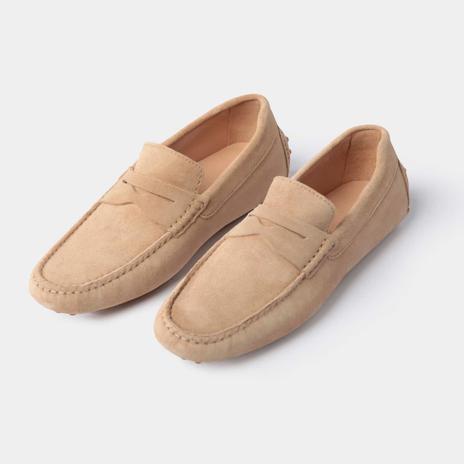 Jack Erwin Parker Penny Driving Loafers Men\'s Size 9 Classic Shoes Beige Suede Edward Loafers - Classic Penny Loafers – Jack Erwin main image 2