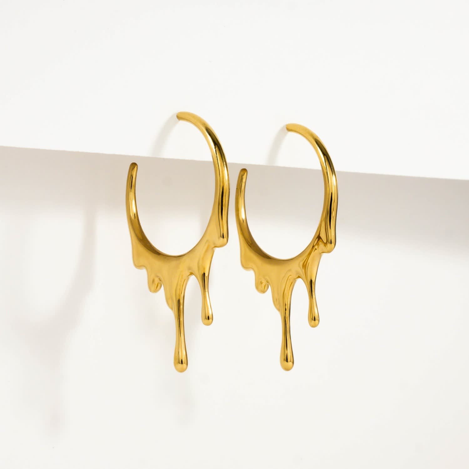 Dripping Circular S Gold Earrings MARIE JUNE Jewelry Wolf & Badger