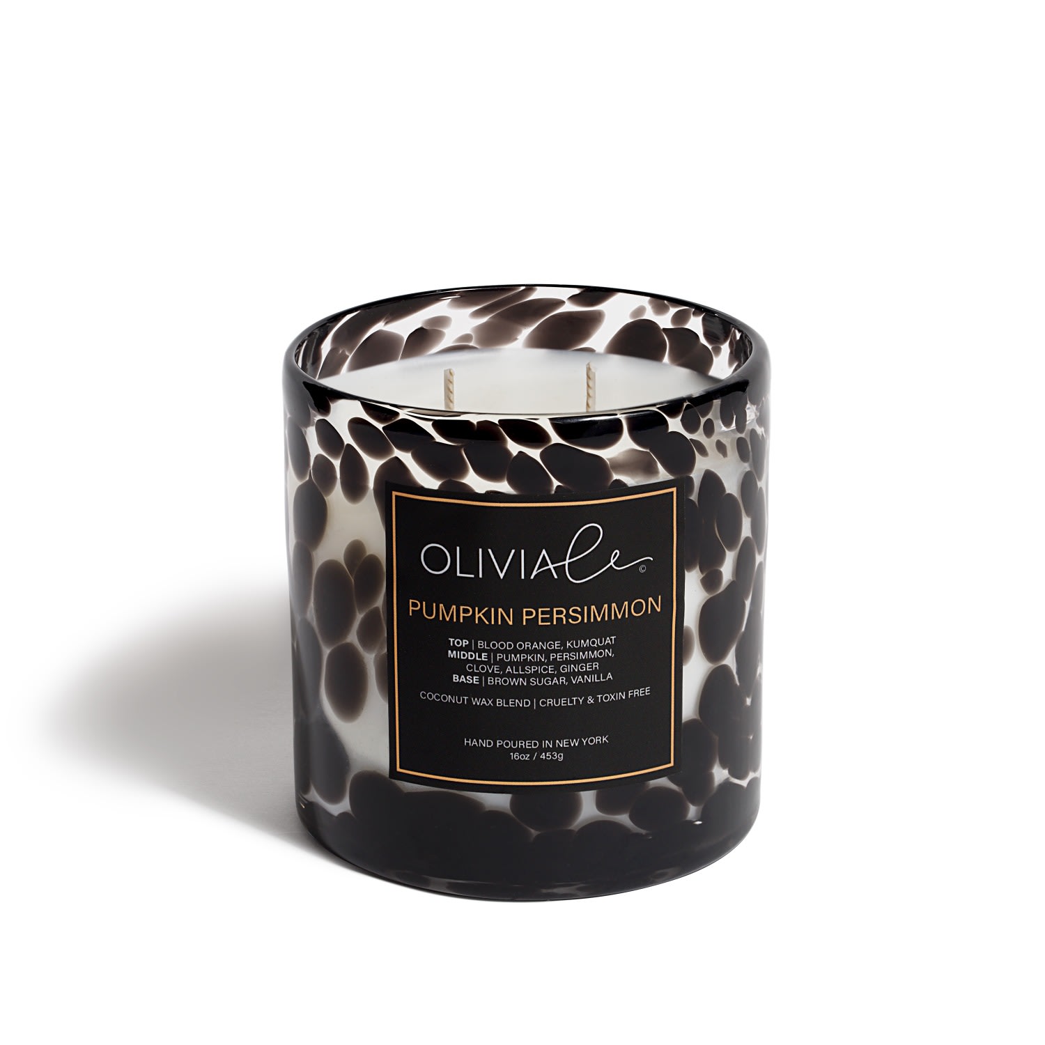 Black Pumpkin Persimmon Leopard Candle Olivia Le