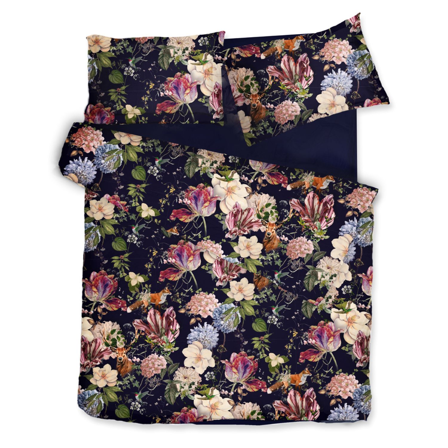 Decoflux Home Bedding Set Magic Garden Dark Blue Uk Super King, Us King + Gift Wrapping In Blue