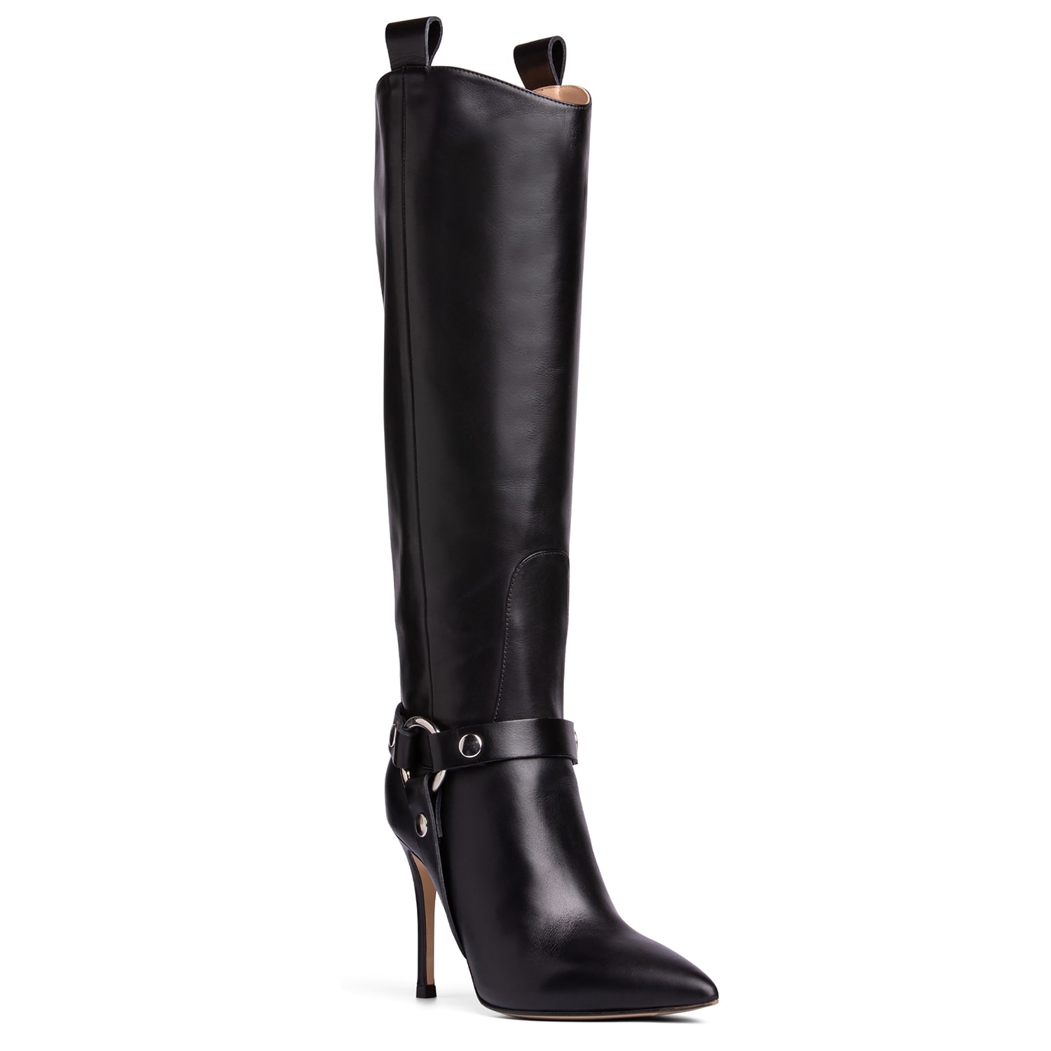 Women’s Phoebe Black Leather Evening Work Under Knee Stiletto Boot 5.5 Uk Beautiisoles by Robyn Shreiber Made in Italy