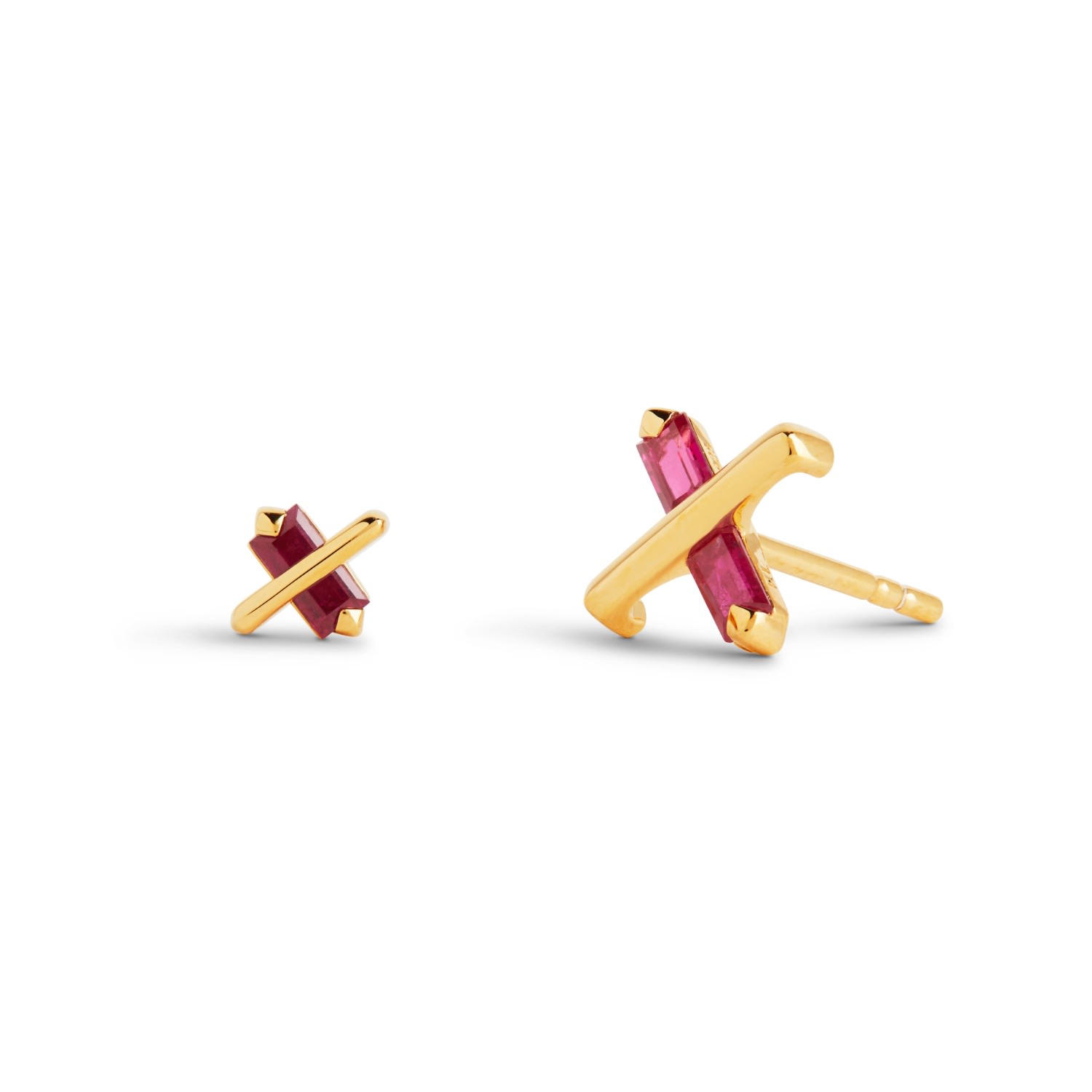 Kasun Women's Gold / Pink / Purple Butterfly Kiss Earrings - July - Ruby - Gold Vermeil