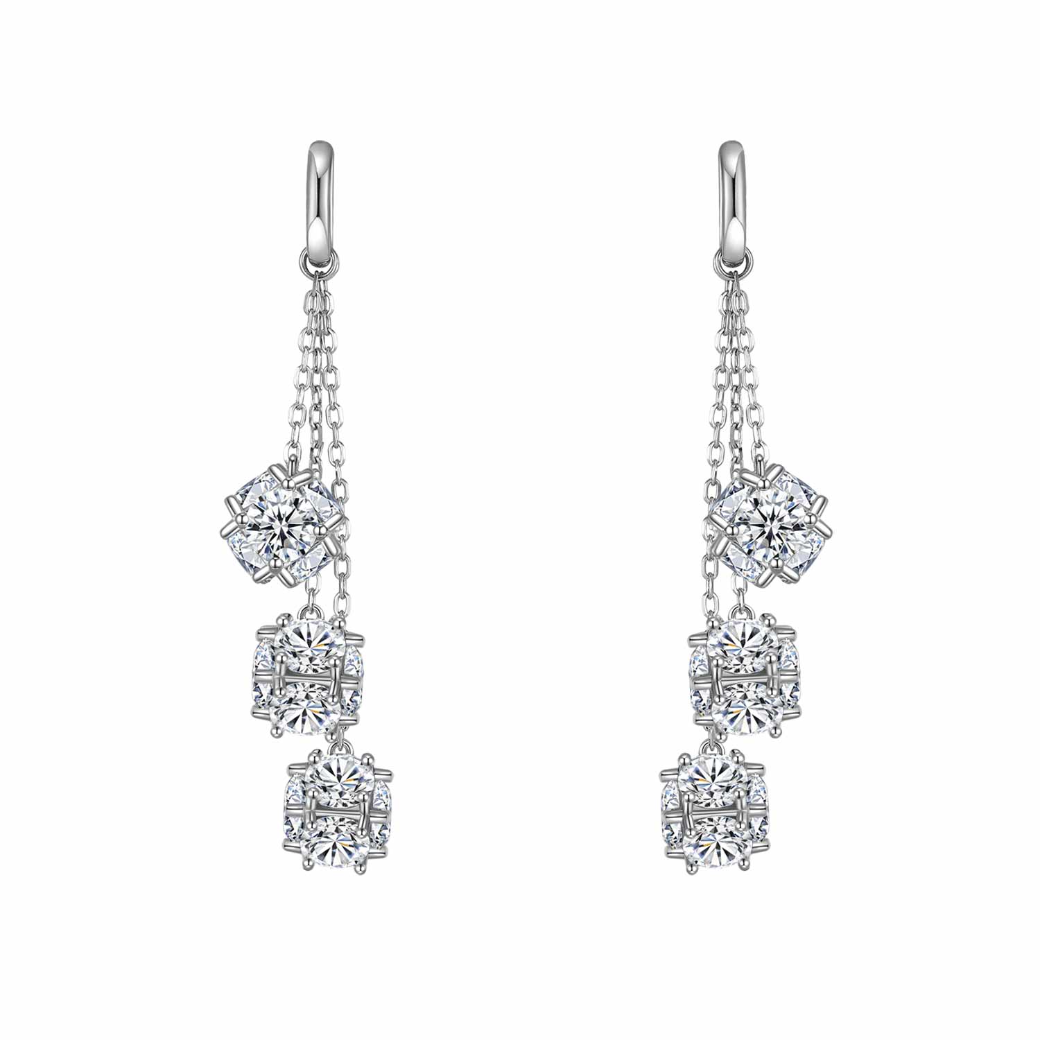 Retro Chic Women's Silver Rock Sugar Earrings In Silver