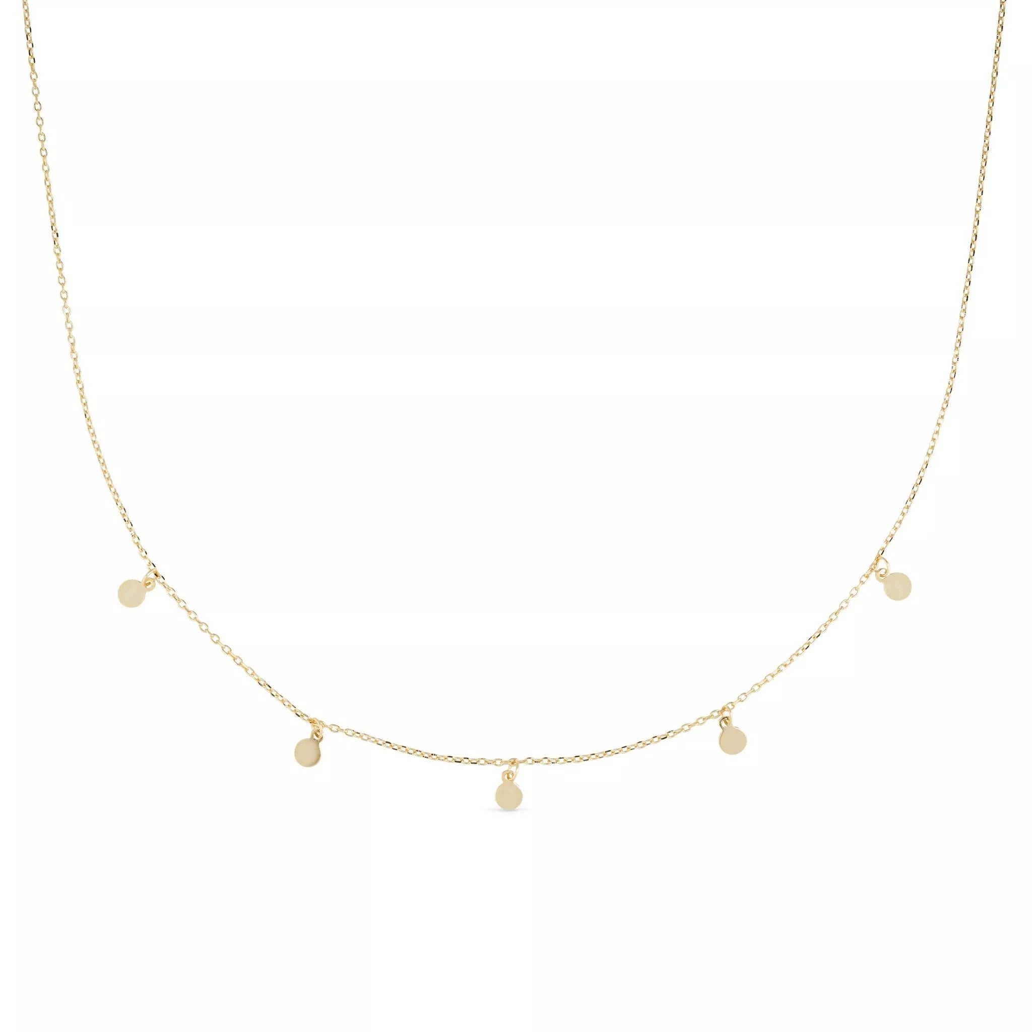 Women’s Dainty Gold Disc Choker Necklace Elk & Bloom - Everyday Fine Jewellery