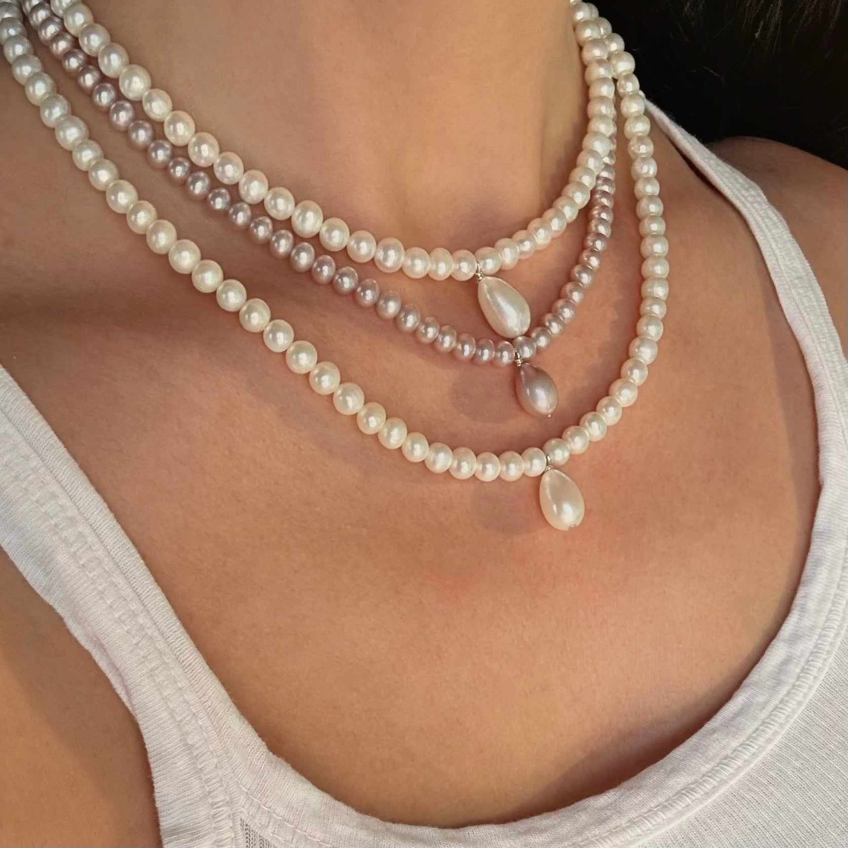 The Aura Pink Pearl Necklace | Leni James | Wolf & Badger