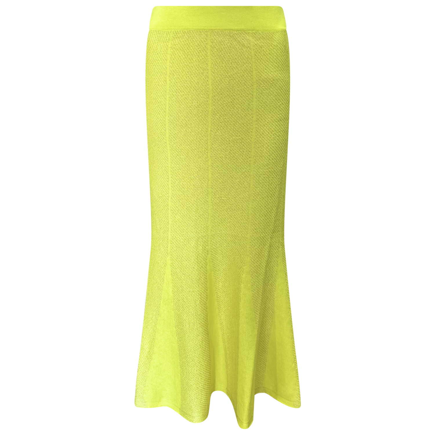Perlavera Women's Yellow / Orange Pony Yellow Knitted Elastic Waist Band Skirt In Yellow/orange
