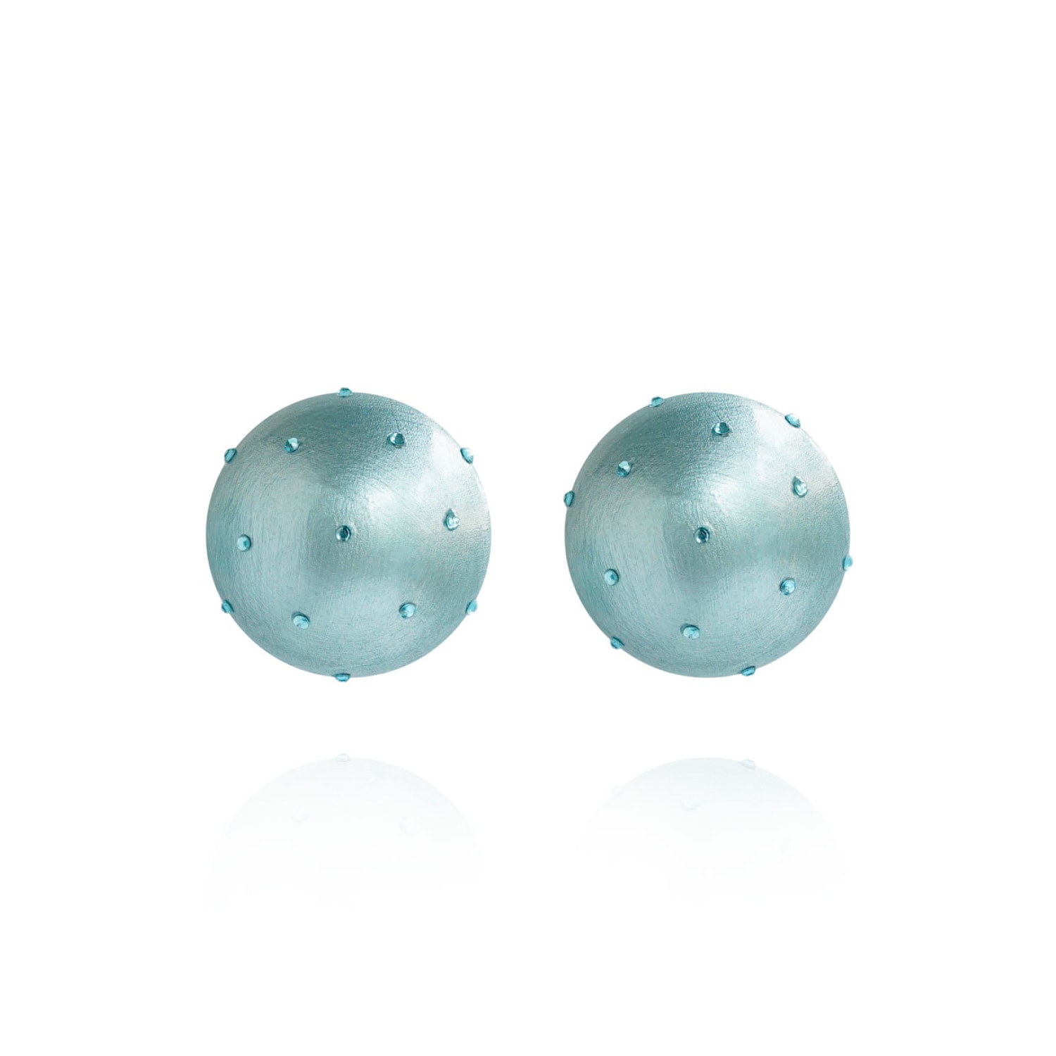 Saule Label Women's Gaia Midi Crystal Earrings In Aqua Blue