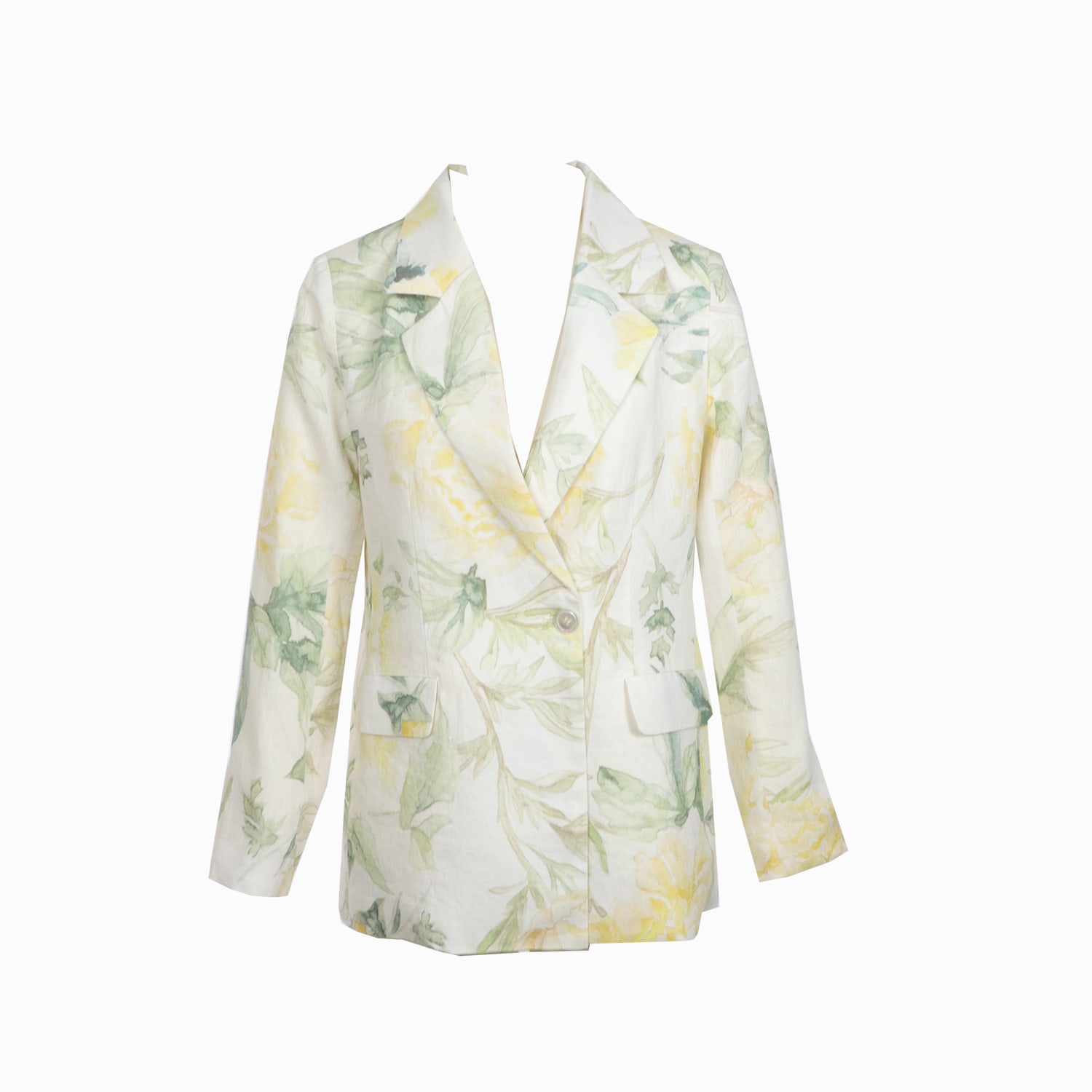 Women’s White / Yellow / Orange Rosalie Floral Blazer Small Flora by Alexandria