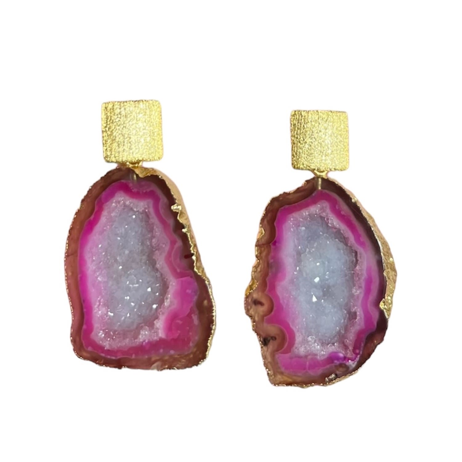 Magpie Rose Women's Pretty Pink Rocks In The Sky Earrings In Pink