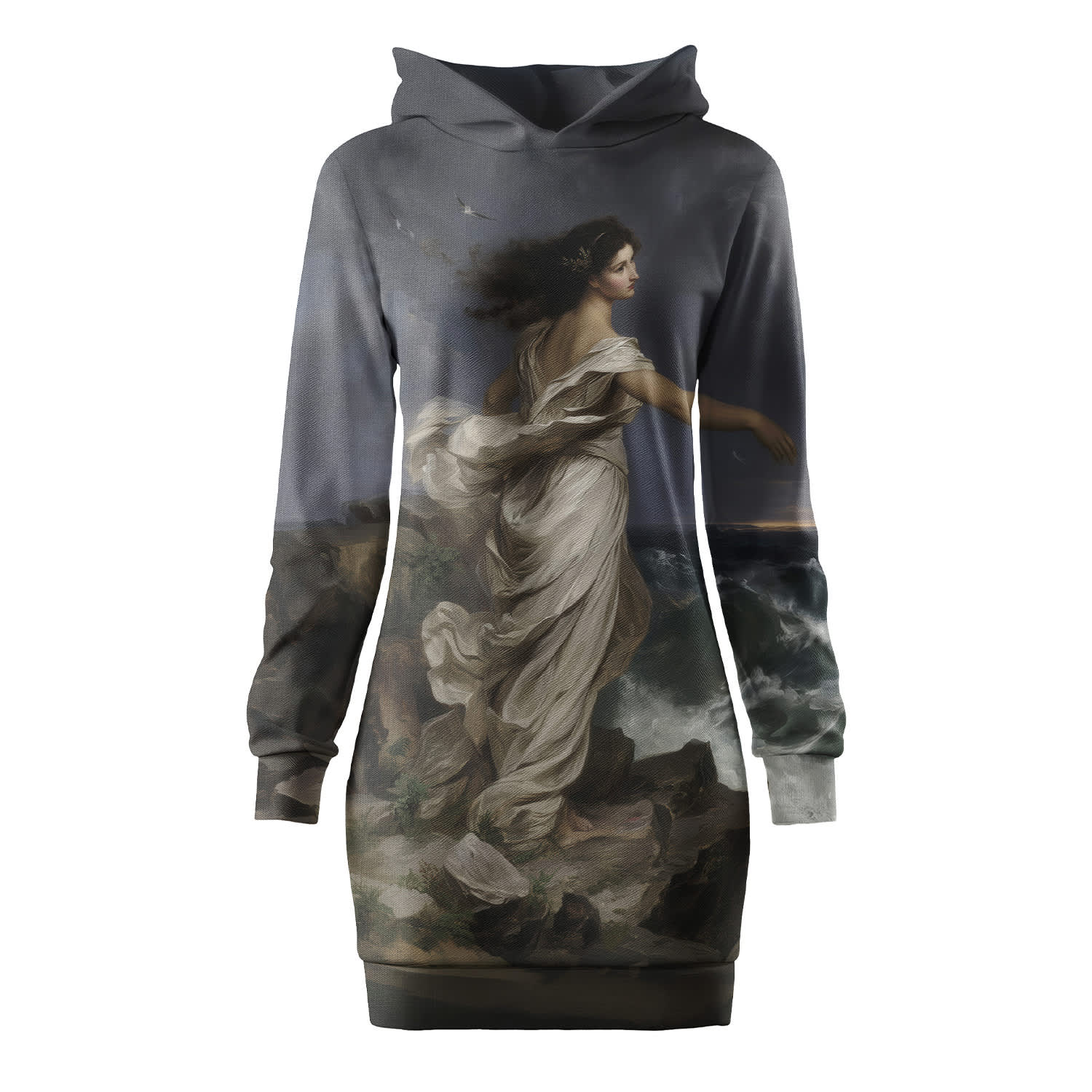 Aloha From Deer Women's Blue / Grey Windswept Oracle Oversize Hoodie Dress In Gray