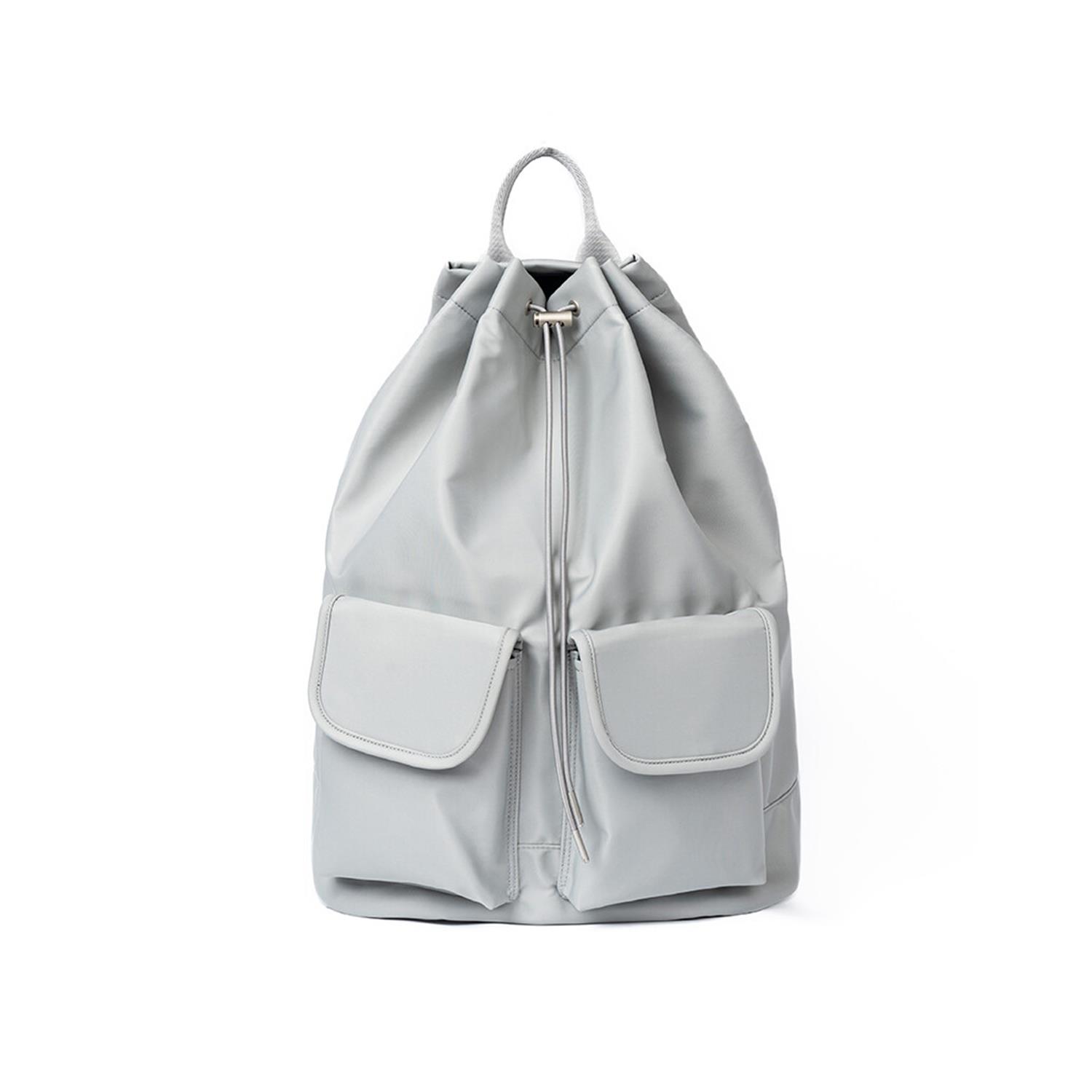 Women’s Three-Way Two-Pocket Drawstring Bag - Silver One Size Hah Archive