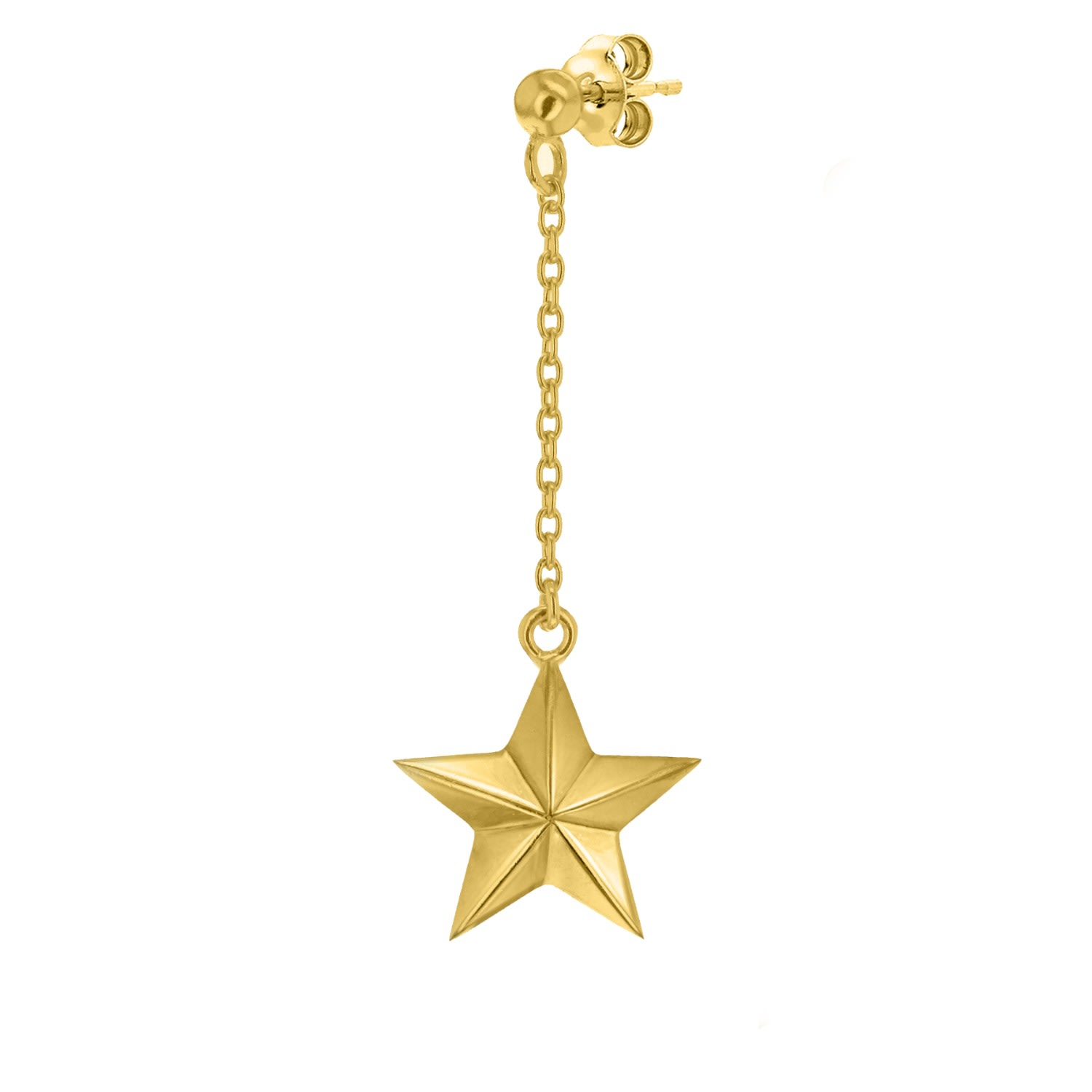 Women’s 18 Kt Gold Plated Star Drop Earring True Rocks