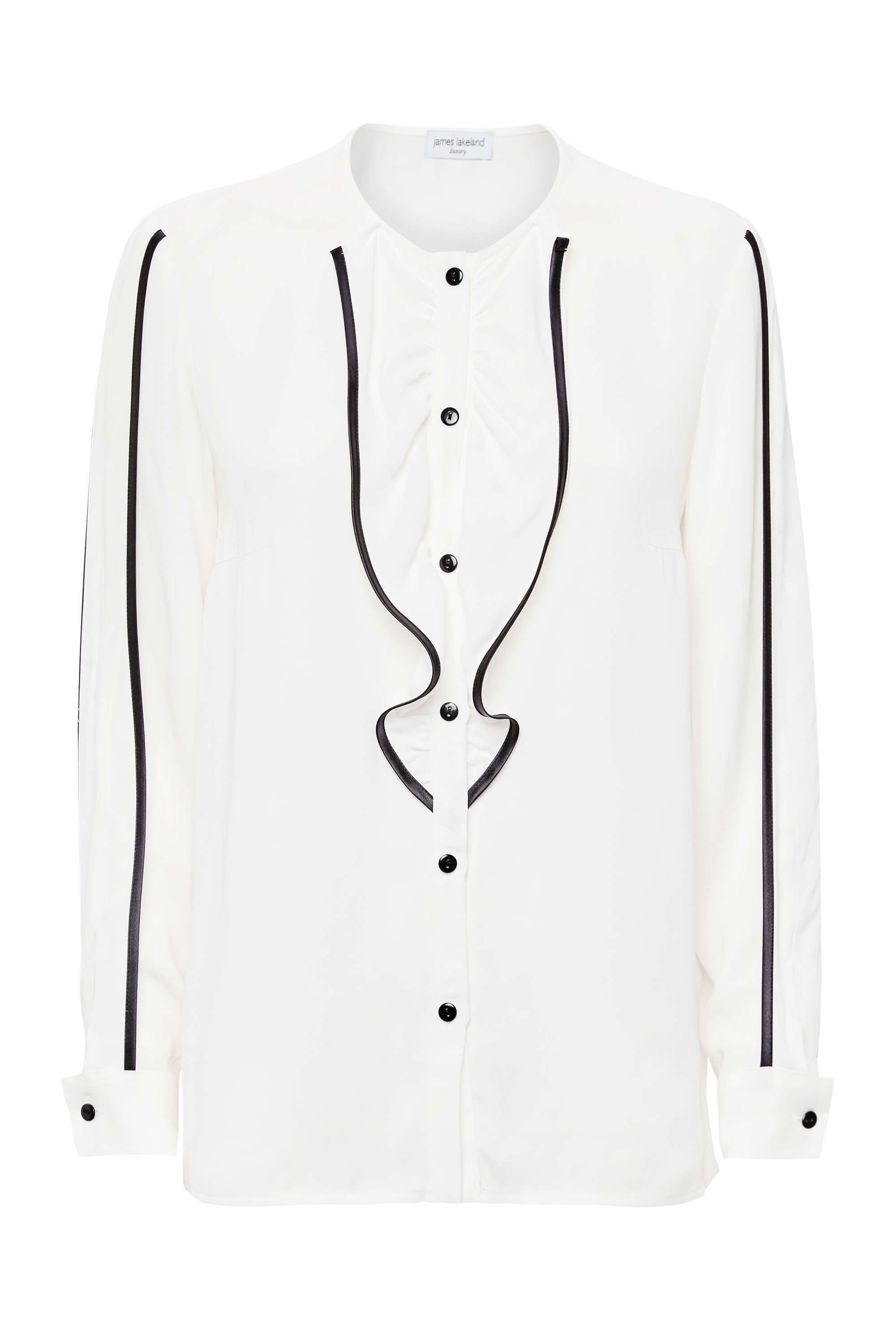 James Lakeland Women's Ruffle Detail Shirt In White