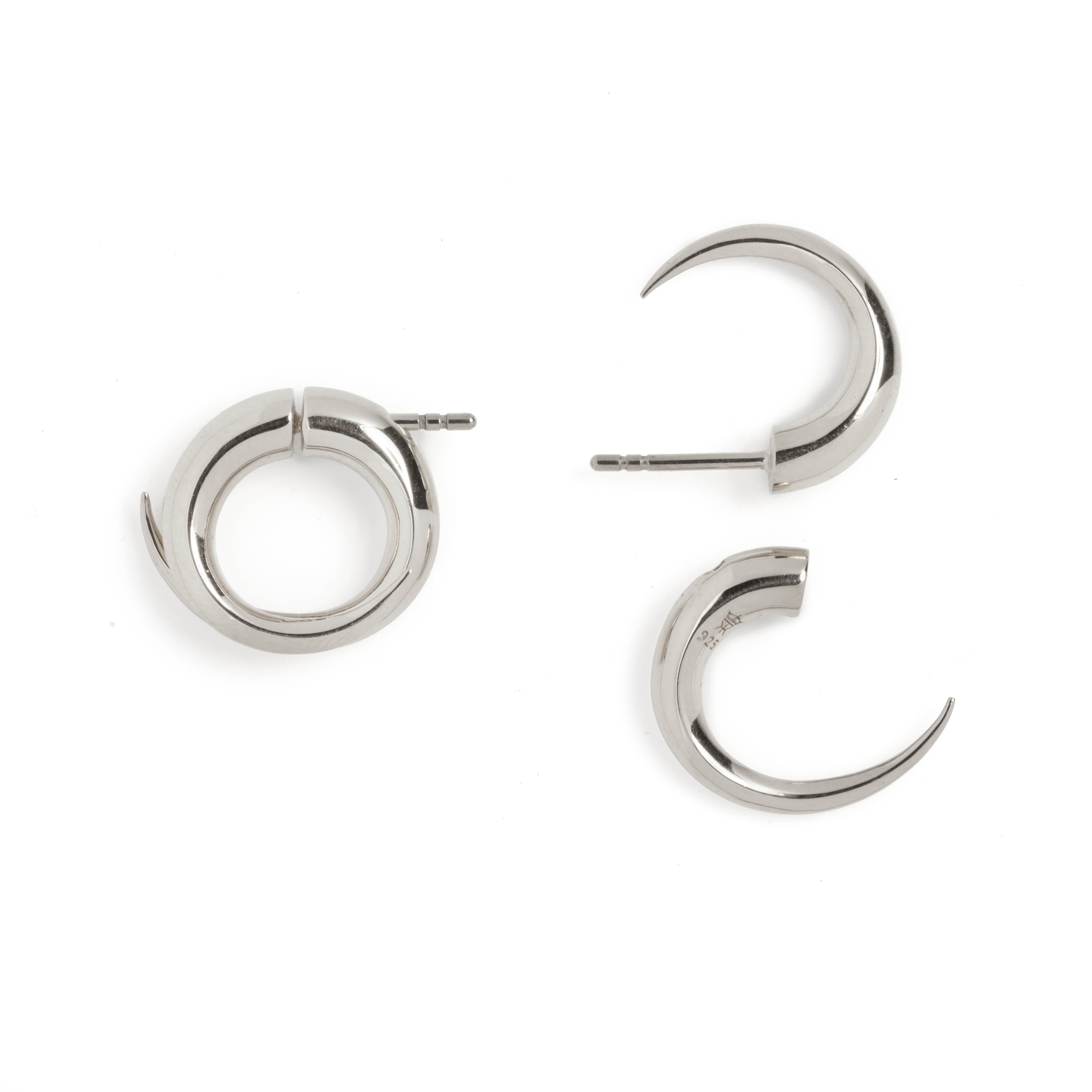 Women’s Crocodile Hoop Earrings Silver Kasun