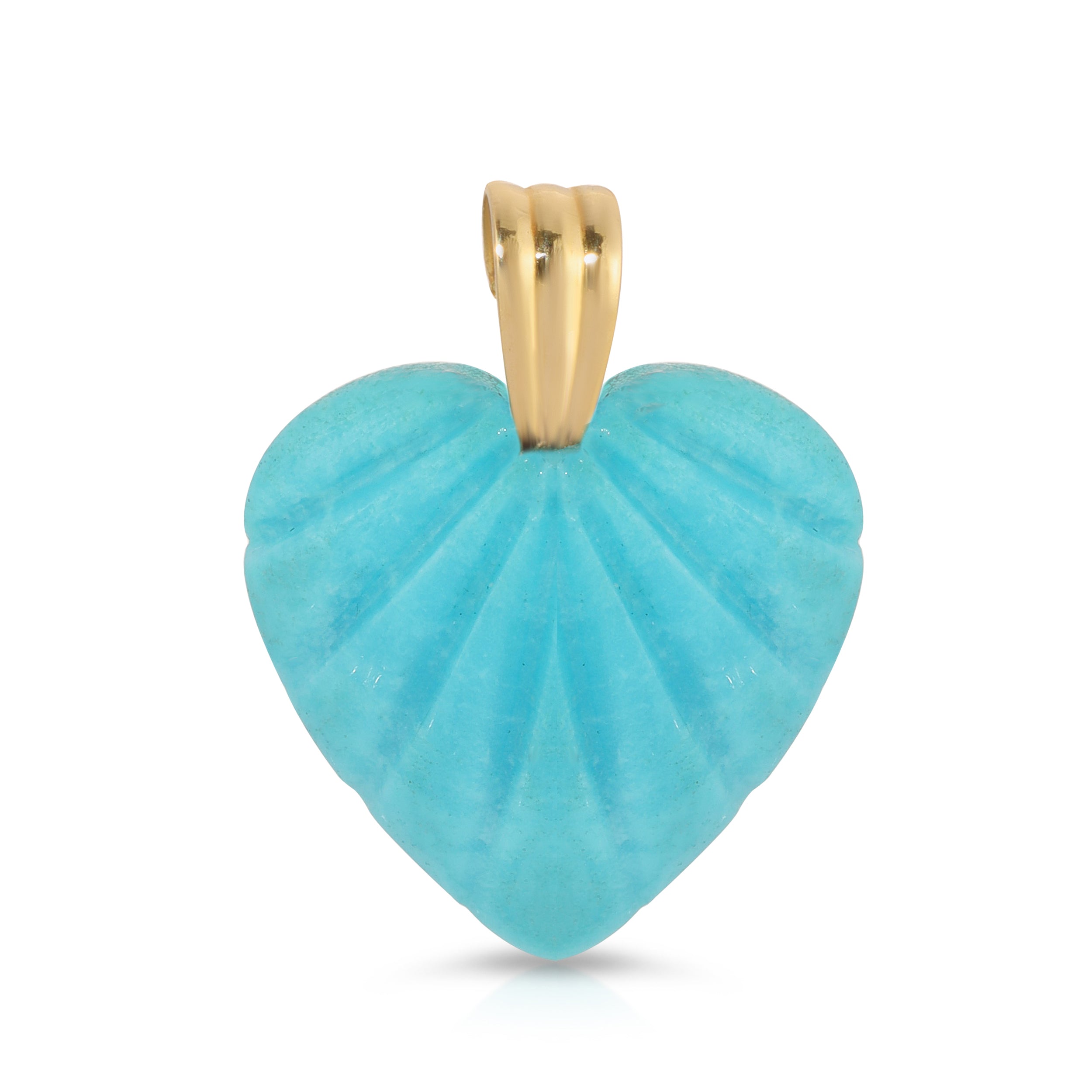 Maya Brenner Women's Gold / Blue Etched Turquoise Heart Charm In Gold