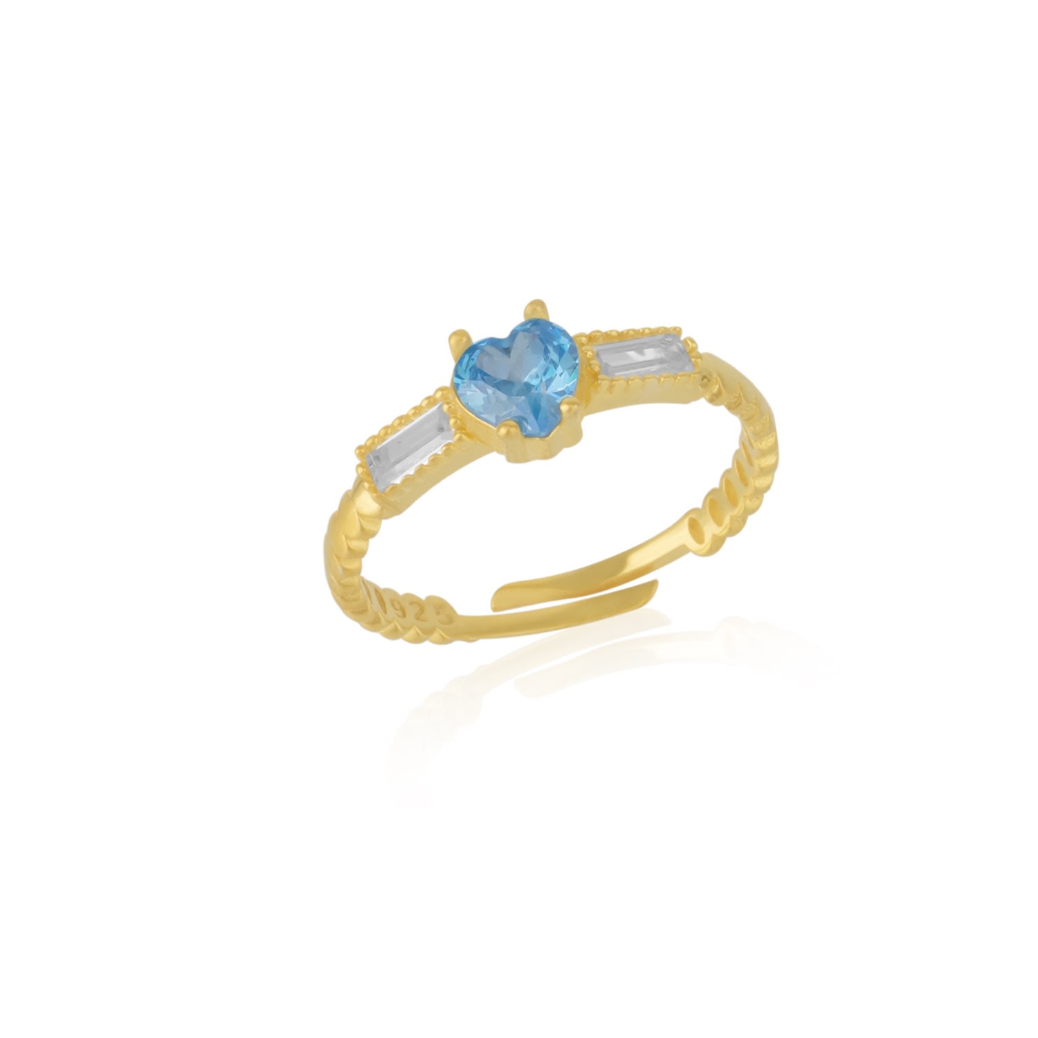 Spero London Women's Gold Heart Jewelled Cz Sterling Silver Ring In Gold
