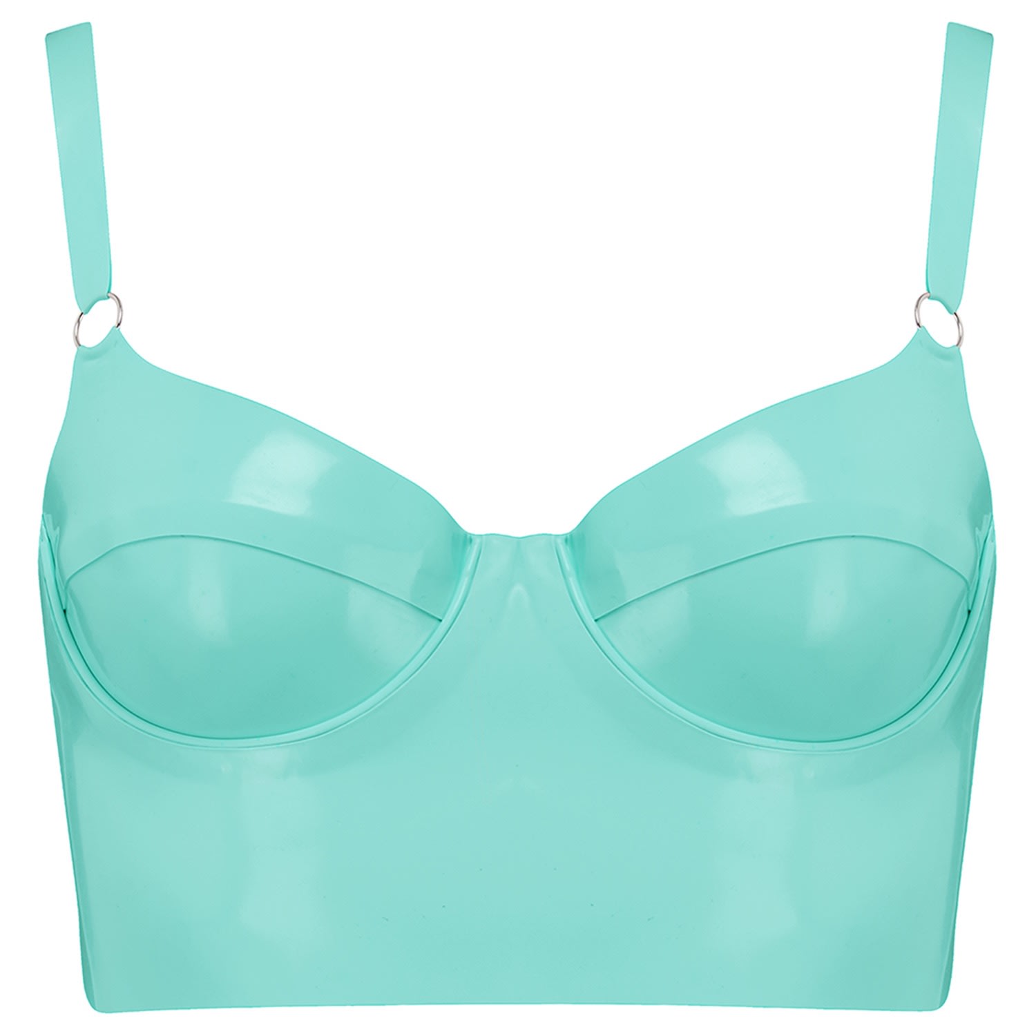Elissa Poppy Women's Latex Full Cup Bra - Jade Green In Green