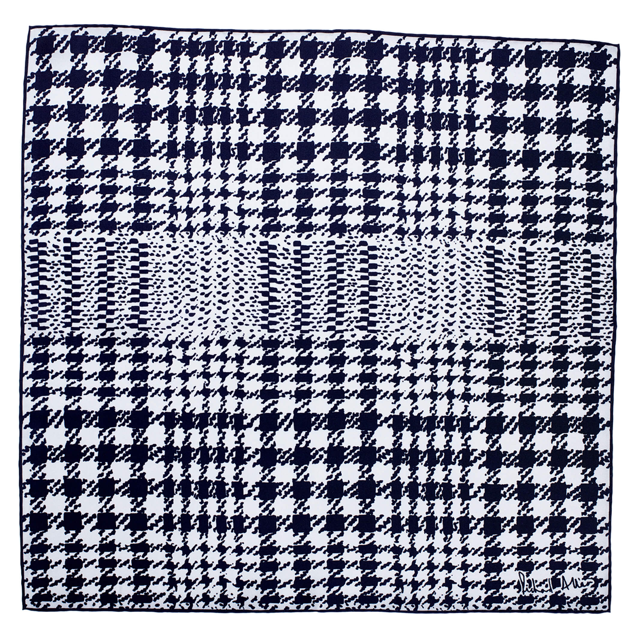 Women’s Blue / Grey / Silver Navy Scot Silk Bandana Richard Allan London